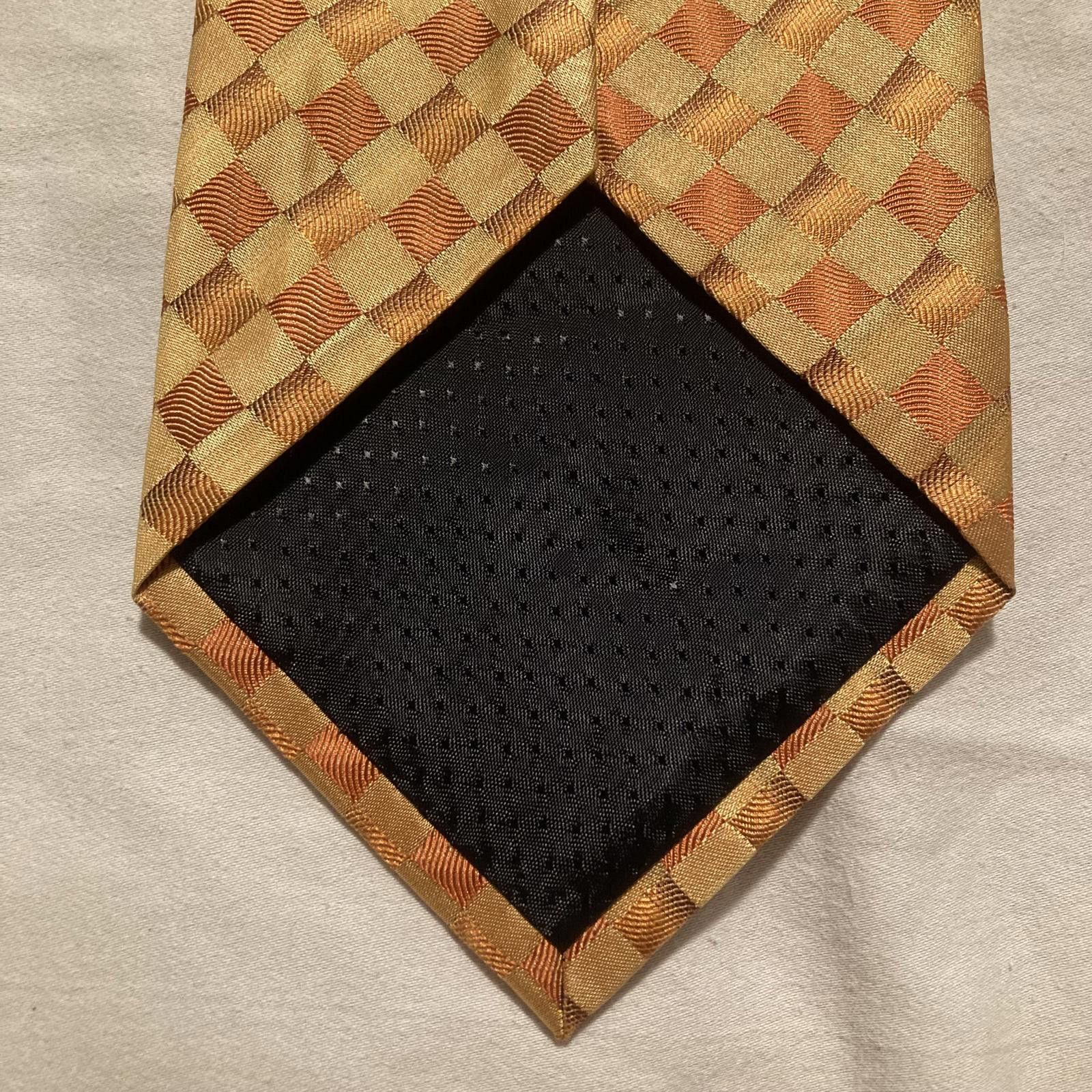 Designer NWOT Fabio Fazio Orange Silk Tie 57/4 Size ONE SIZE - 4 Thumbnail