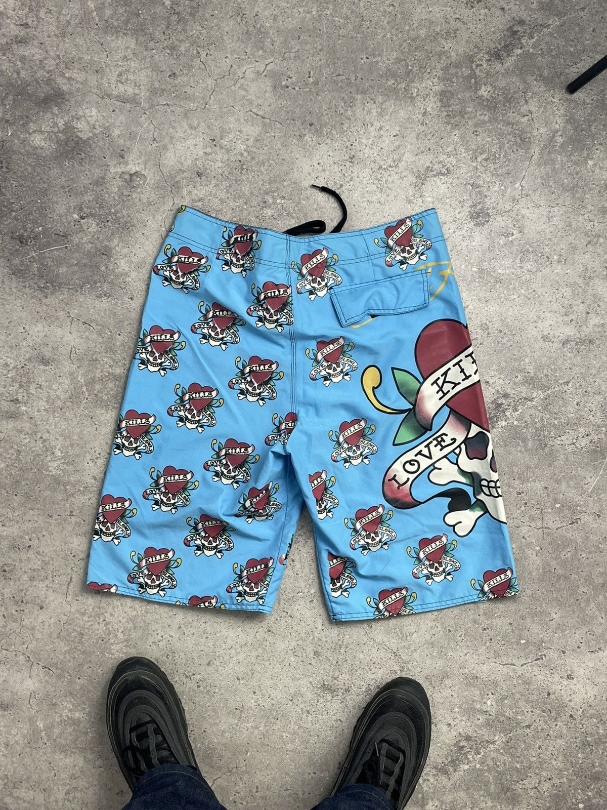 Ed Hardy × Vintage Vintage Ed Hardy Swim Shorts Blue L size Size US 34 / EU 50 - 4 Thumbnail