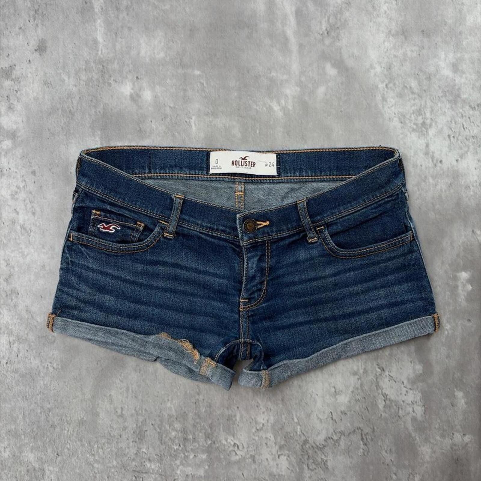 Other Y2K Dark Wash Hollister Surf Grunge Mini Denim Shorts Size 42" / US 20 - 2 Thumbnail