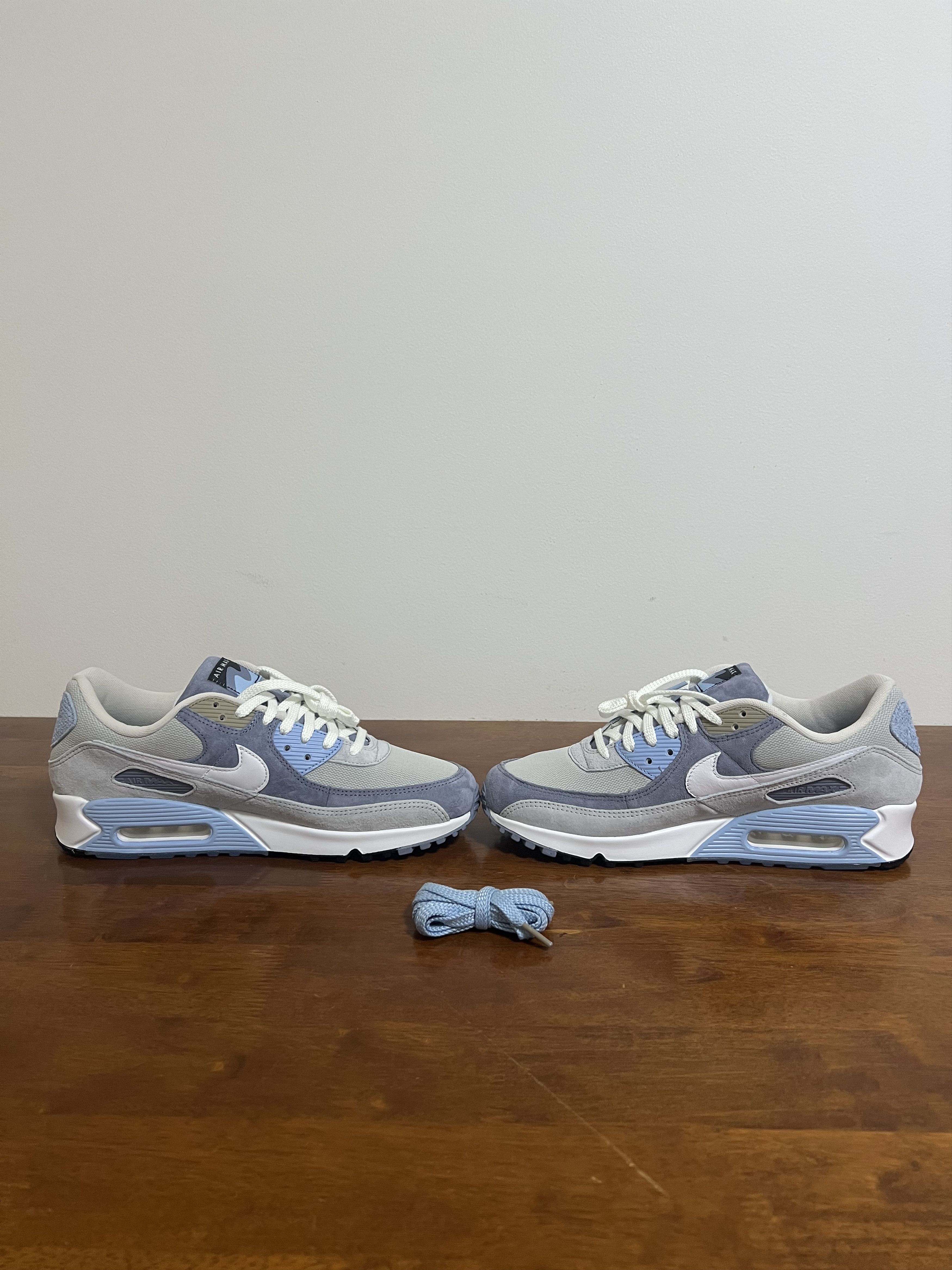 Nike 💚 2022 Nike Air Max 90 NRG Ashen Slate/White-Light Bone NEW Size US 12 / EU 45 - 3 Thumbnail