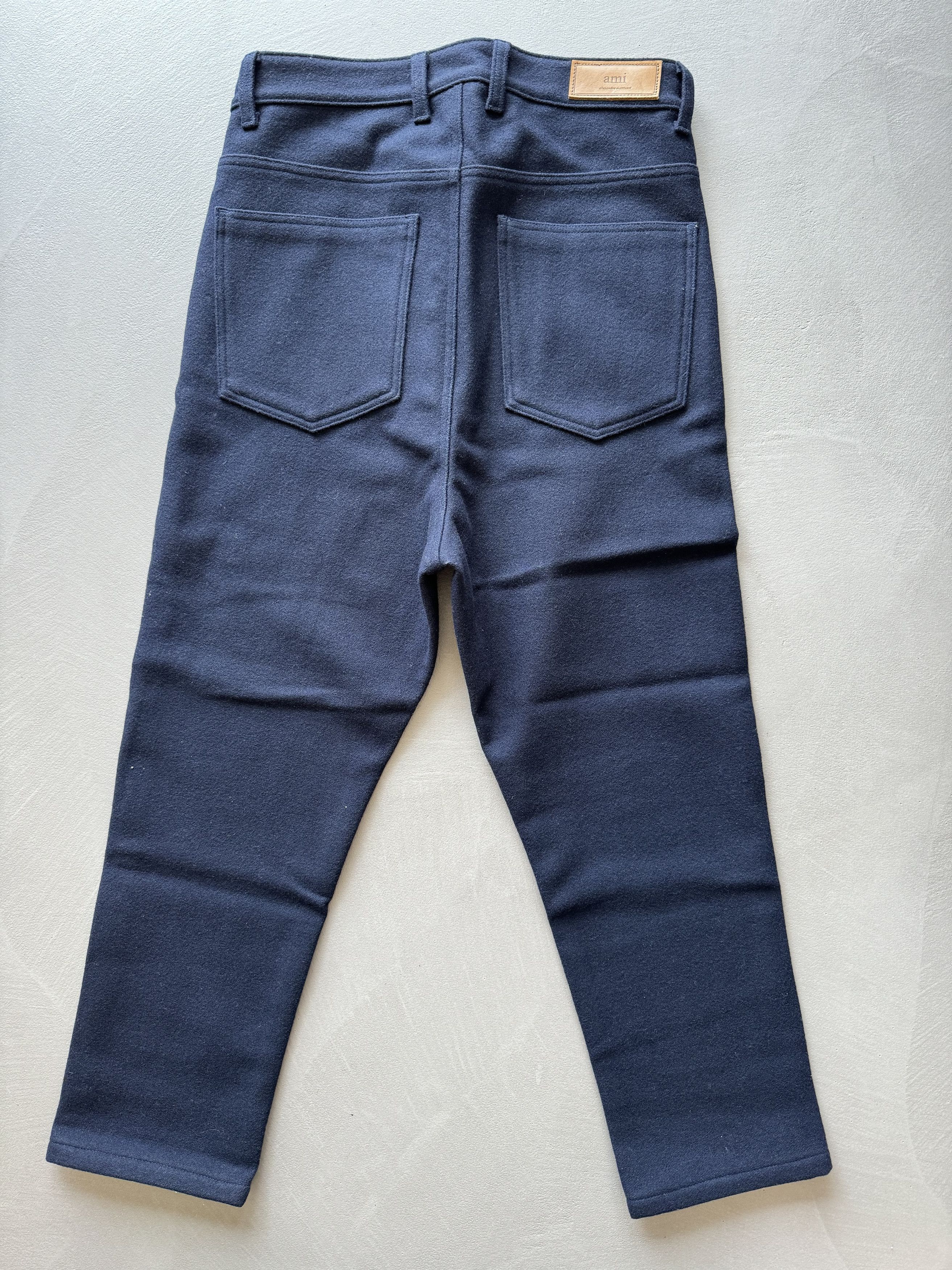 AMI AMI Alexandre Mattiussi Drop Crotch Wool Trousers Size US 27 - 3 Thumbnail