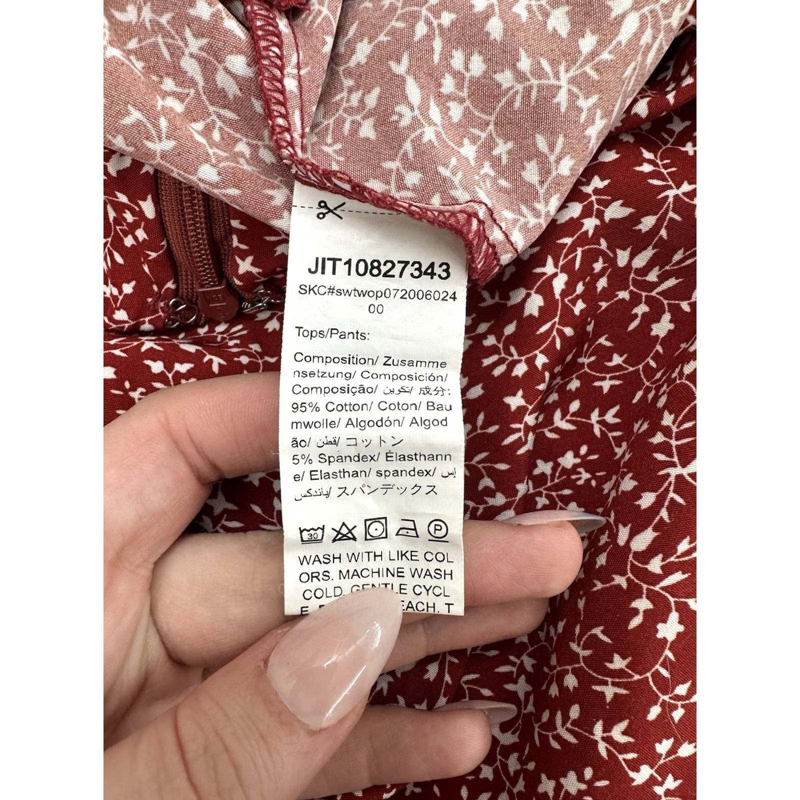 Shein SheIn Skirt Womens XS Red Size Floral Slip Faux Wrap Size 26" / US 2 / IT 38 - 6 Thumbnail
