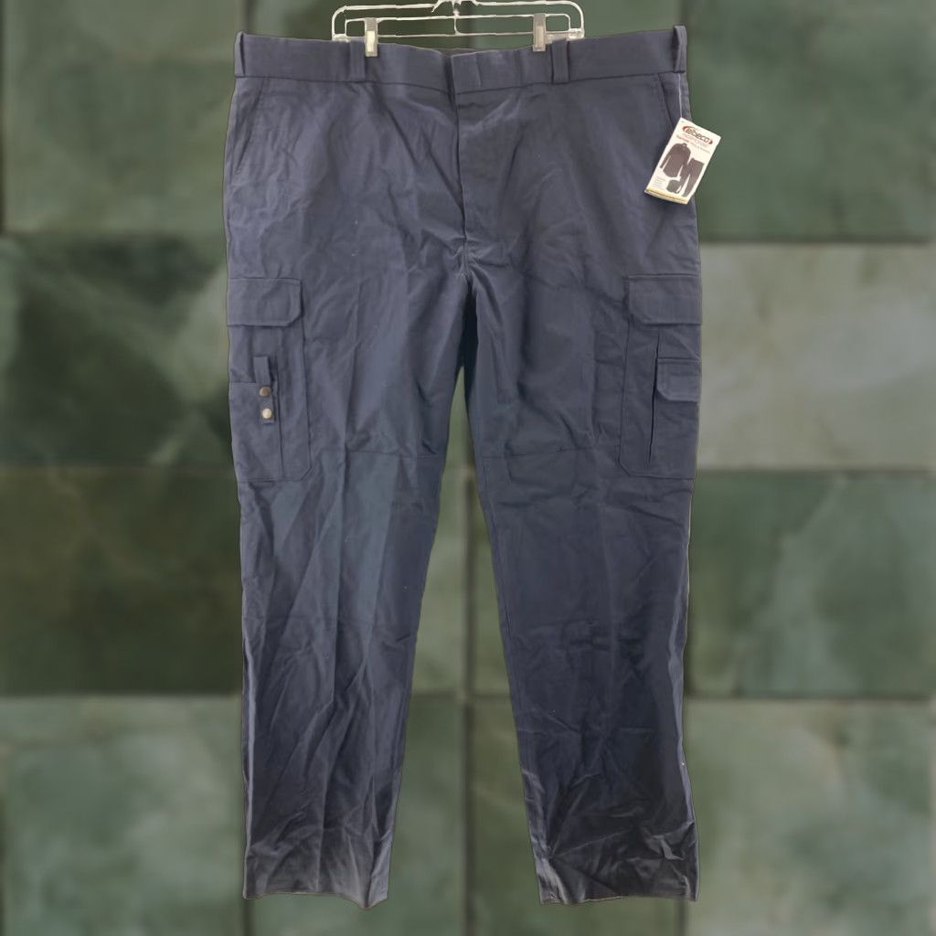 Vintage Elbeco Police Pants Mens 52R x 36 Blue Cotton Blend Unhemmed Size US 36 / EU 52 - 1 Thumbnail