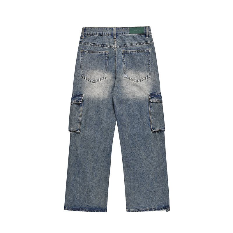 Jean American retro whiskered distressed straight work jeans Size US 32 / EU 48 - 2 Thumbnail