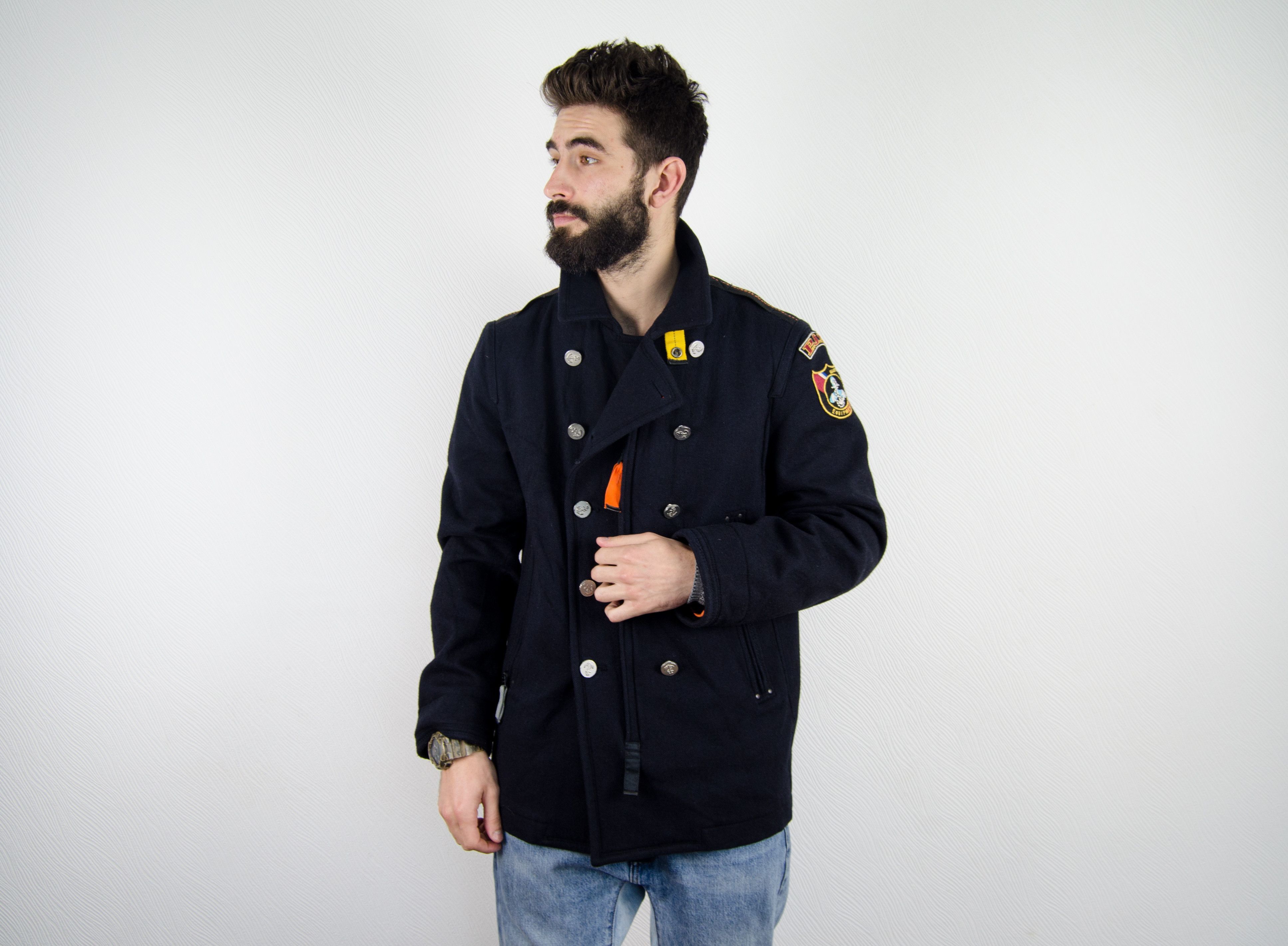 Parajumpers Parajumpers Navy Multipocket Royal Wool Peacoat Jacket Size US L / EU 52-54 / 3 - 3 Thumbnail