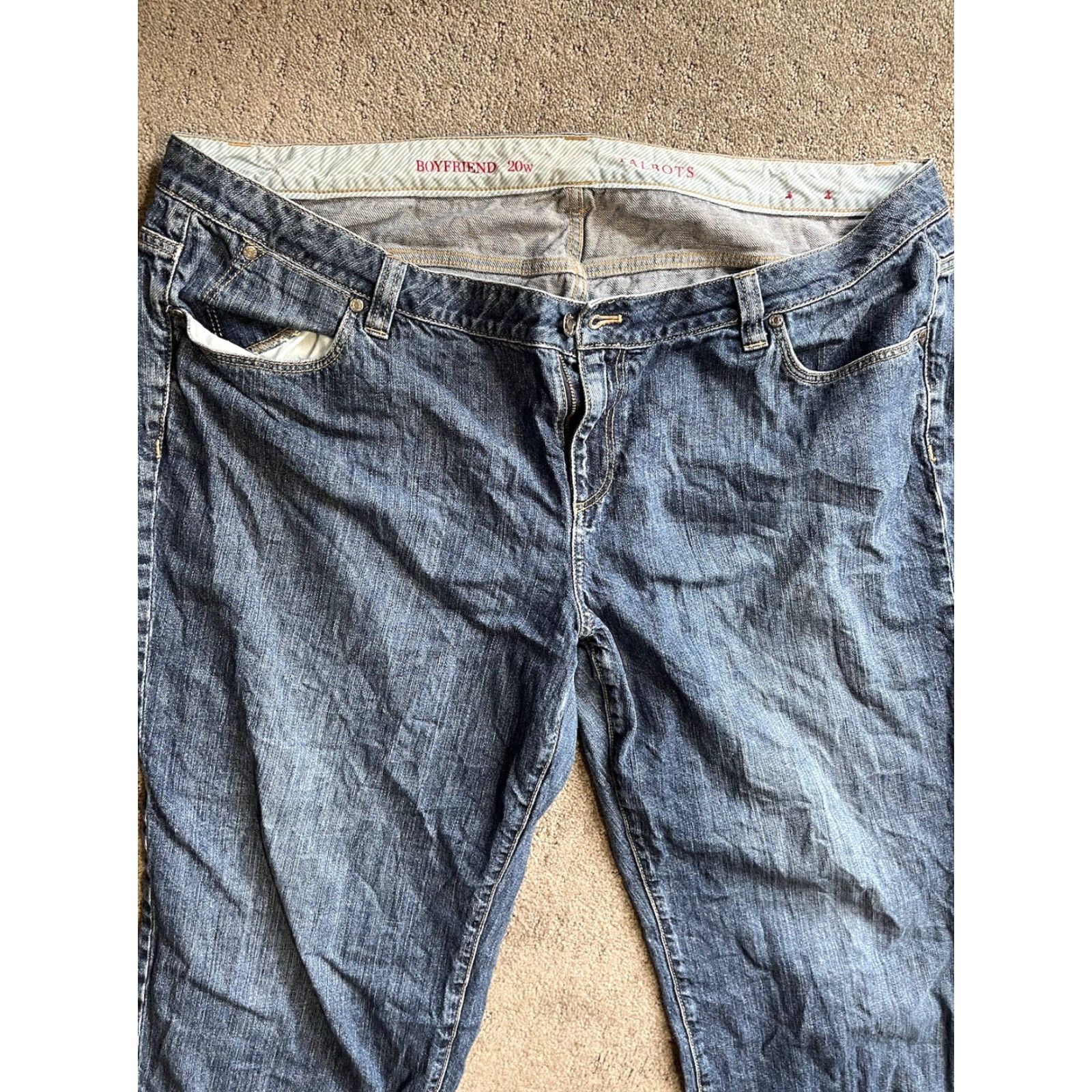 Talbots Talbots Jeans Womens 20W Blue Girlfriend Flawless Stretch Denim Mid Rise Size 42" / US 20 - 2 Thumbnail