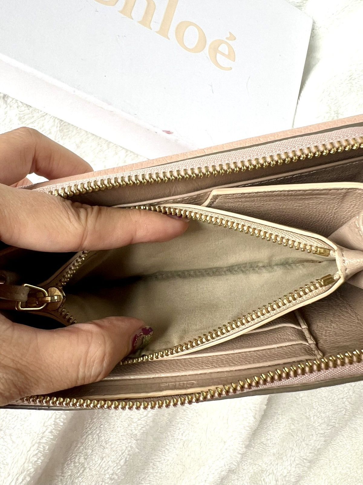Chloe Chloe Drew Long Wallet – Dusty Pink Size ONE SIZE - 20 Thumbnail