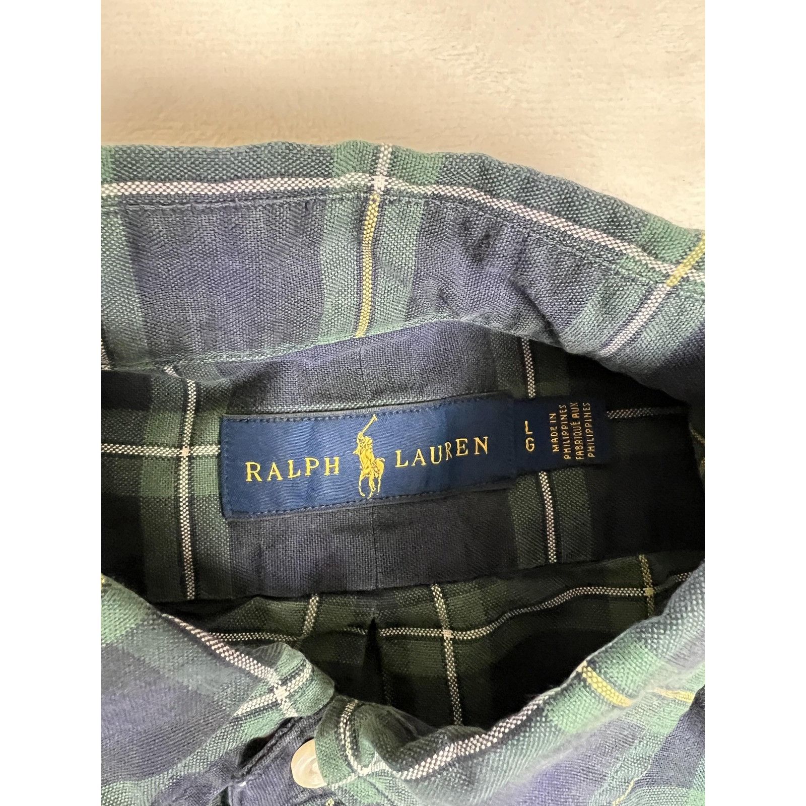 Ralph Lauren Ralph Lauren Shirt Mens Large Green Navy Tartan Plaid Button Size US L / EU 52-54 / 3 - 3 Thumbnail