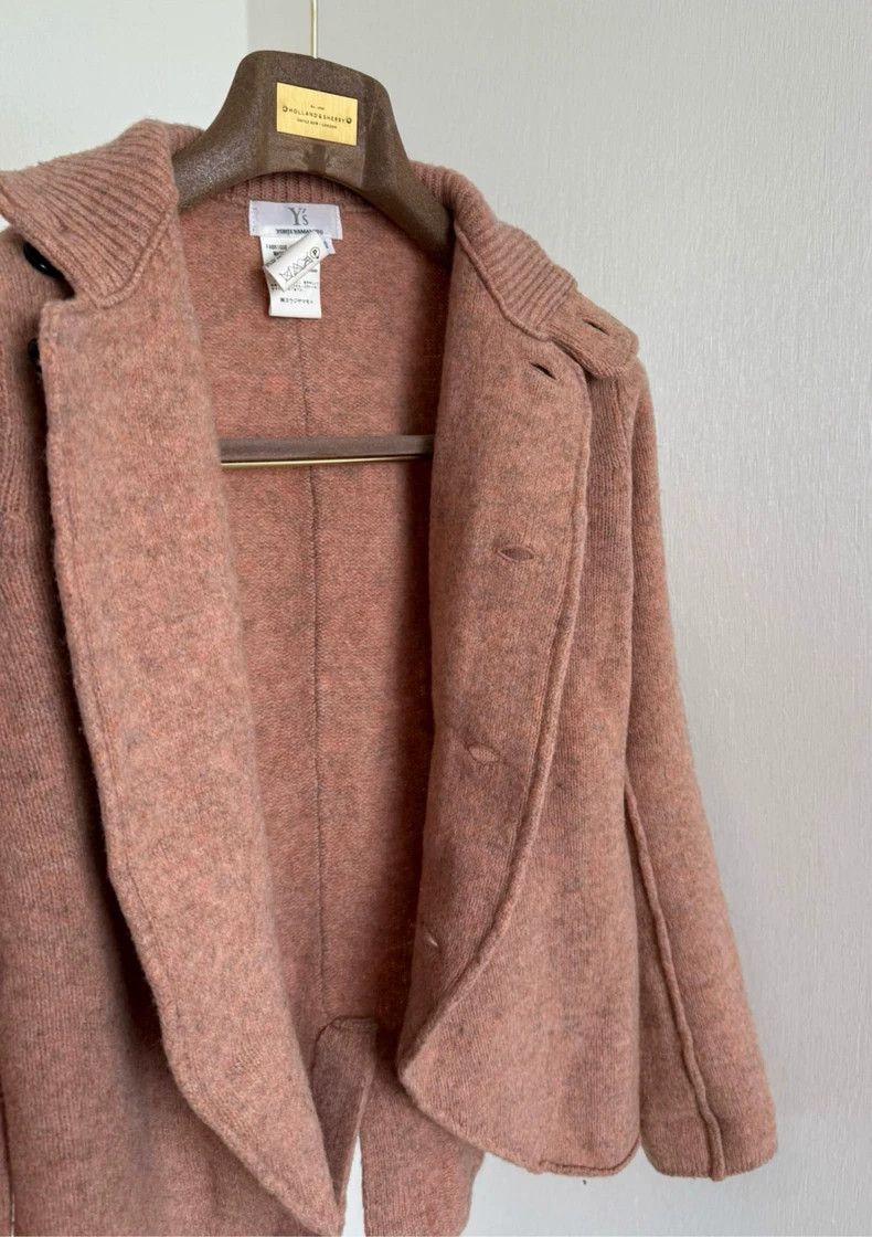 Y's Y's Flesh pink pure wool mid-neck sweater jacket Size US M / EU 48-50 / 2 - 9 Thumbnail