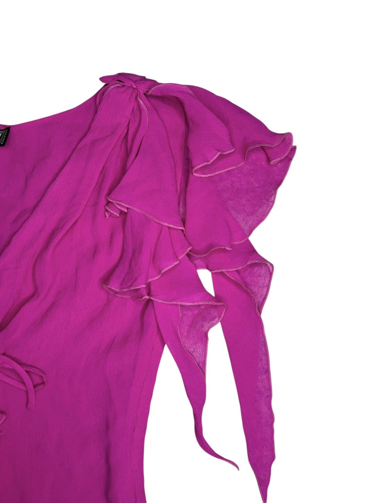 Versace S/S 03 Ruffled Silk Dress Size XS / US 0-2 / IT 36-38 - 6 Thumbnail