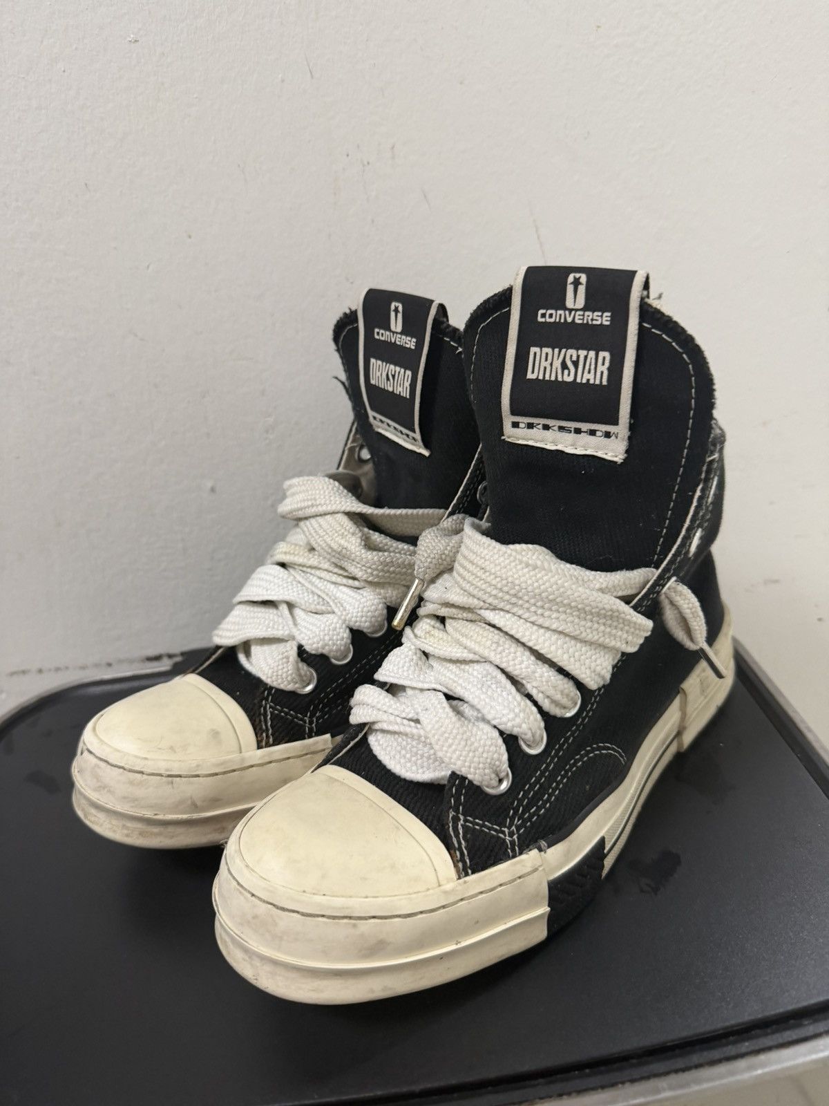 Converse × Rick Owens Drkshdw Converse x Rick Owens DRKSHDW DRKSTAR Chuck 70 High Black 7M Size US 7 / EU 40 - 2 Thumbnail