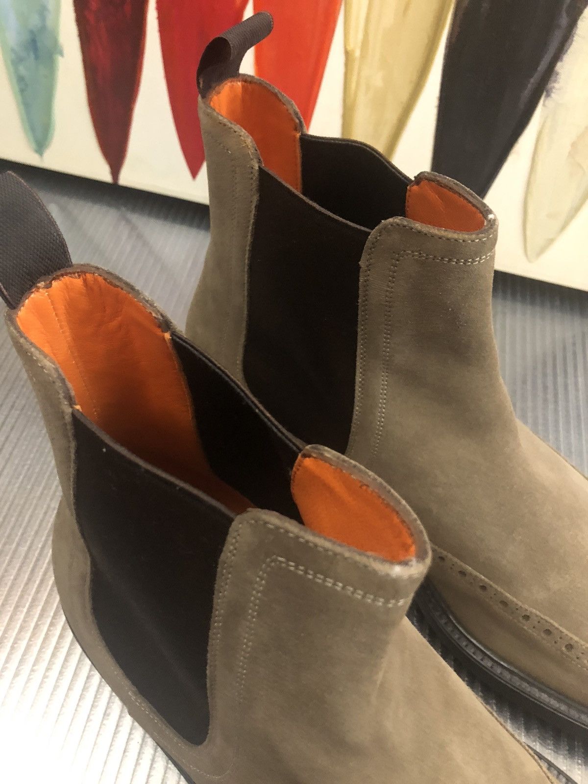 Santoni Santoni 🇮🇹 brown suede commando Chelsea boots 11.5 US NEW Size US 11.5 / EU 44-45 - 15 Thumbnail