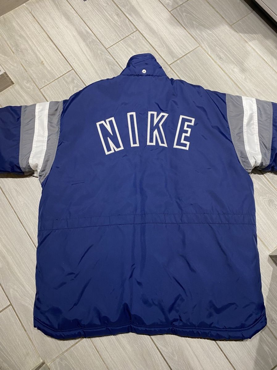 Nike Vintage Nike Coat Jacket Navy Blue Spell Out Embroidered Size US XL / EU 56 / 4 - 3 Thumbnail