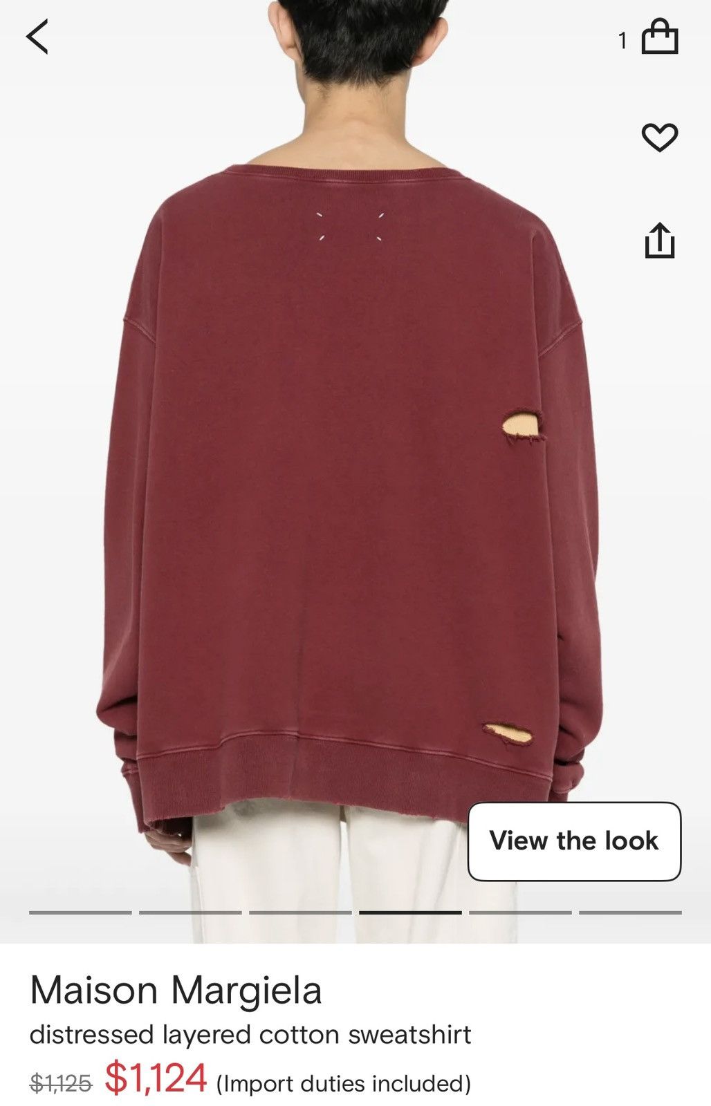 Maison Margiela Margiela Burgundy Sweatshirt Size US L / EU 52-54 / 3 - 5 Thumbnail