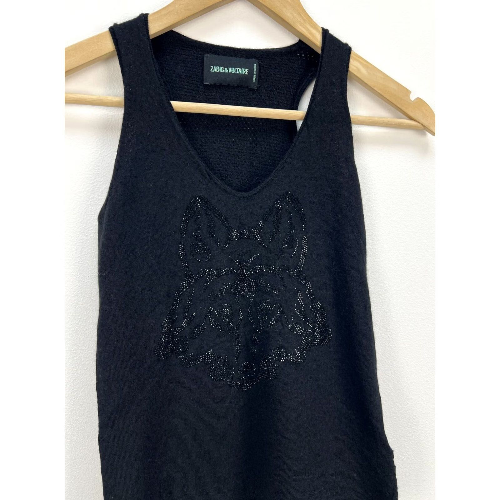 Zadig & Voltaire Zadig & Voltaire Tank Shirt XS Ladies 100% Merino Wool Black Sleeveless Knit Top Weekend Vintage: No Womens XS Black Merino Wool Tank Top Shirt Size XS / US 0-2 / IT 36-38 - 3 Thumbnail