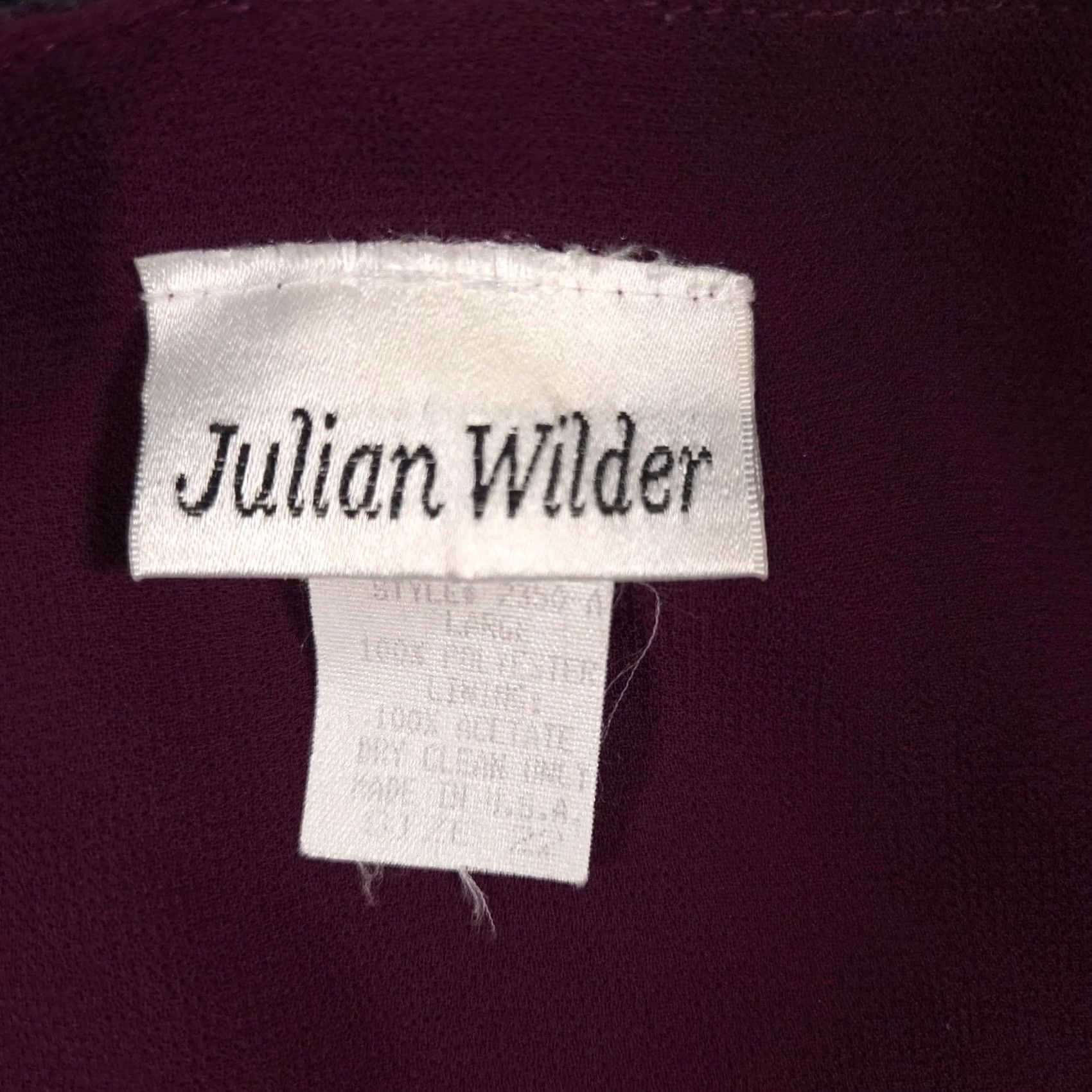 Vintage VINTAGE Julian Wilder Shirt Womens 22 Purple Beaded Collar Long Sleeve Button Up Elegant Blouse - Ladies Formal Party Cocktail Shirt Size 3XL / US 20-22 - 7 Thumbnail