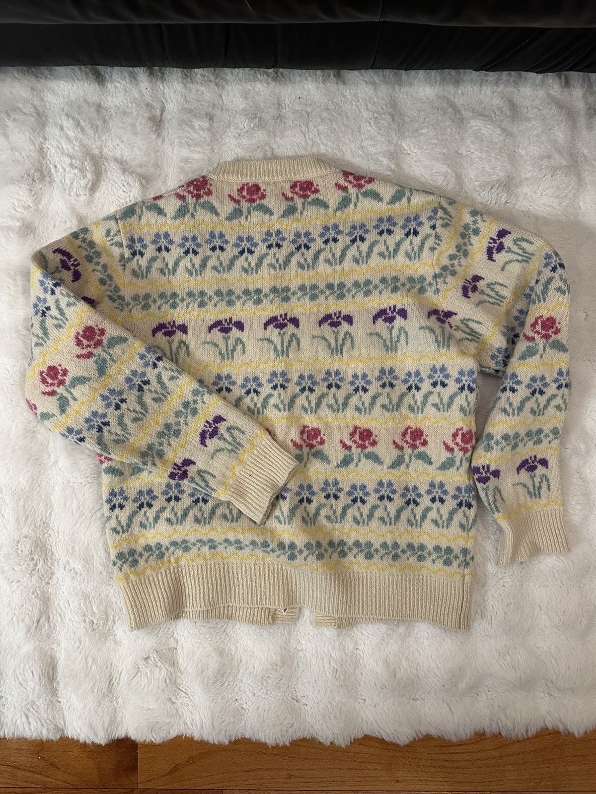 Noah Noah Shetland Wool Floral Cardigan Size US M / EU 48-50 / 2 - 2 Thumbnail
