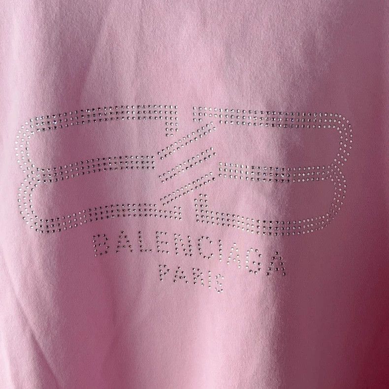 Balenciaga Balenciaga Solid color rhinestone round neck short sleeve Size US XS / EU 42 / 0 - 3 Thumbnail
