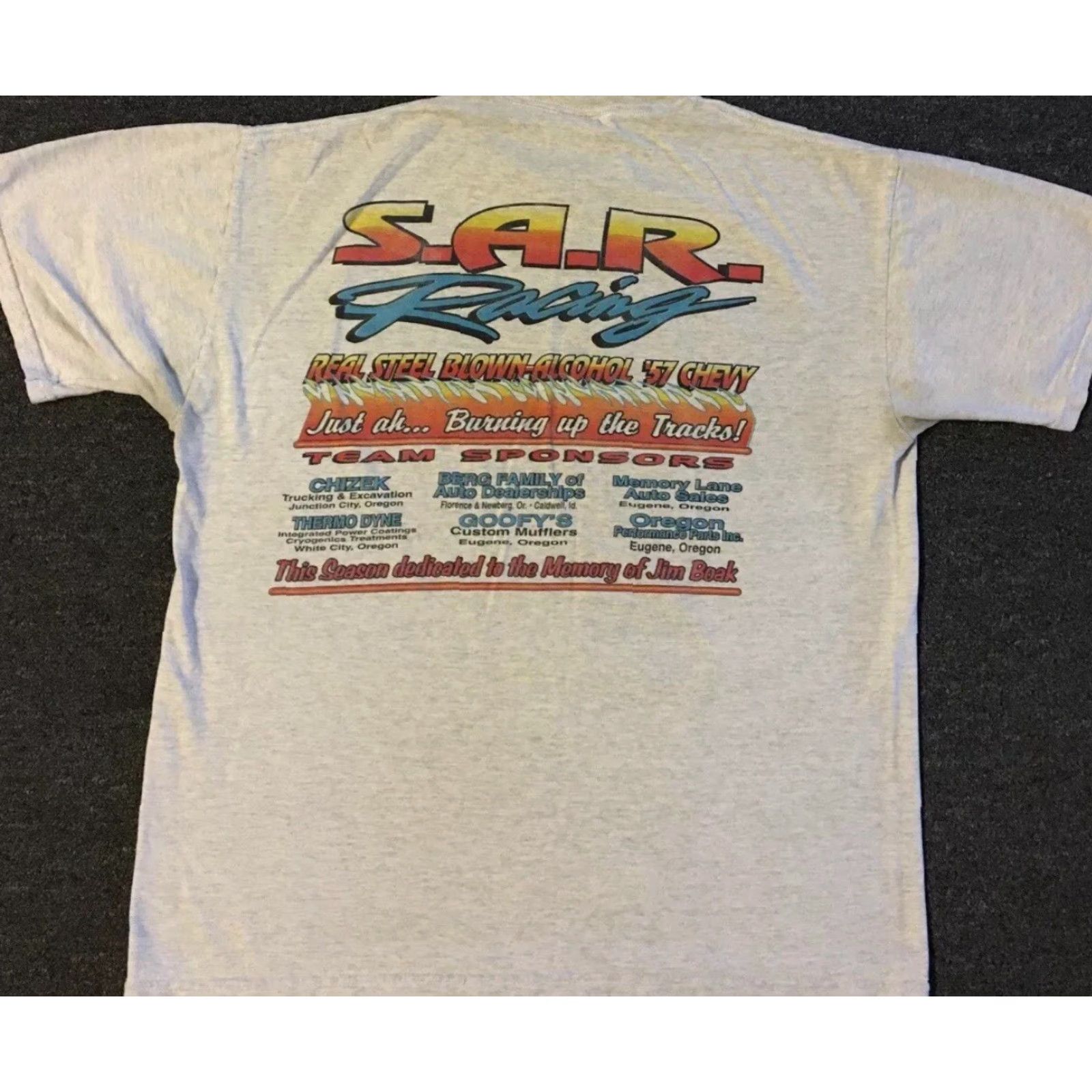 NASCAR Vtg 90s Chevrolet Racing Faded Distress AOP Shirt M L Car Flame NASCAR Grunge AZ Shirt Mens M Gray 90s Cars NASCAR Grunge Vintage Fire Distressed Size US M / EU 48-50 / 2 - 2 Thumbnail