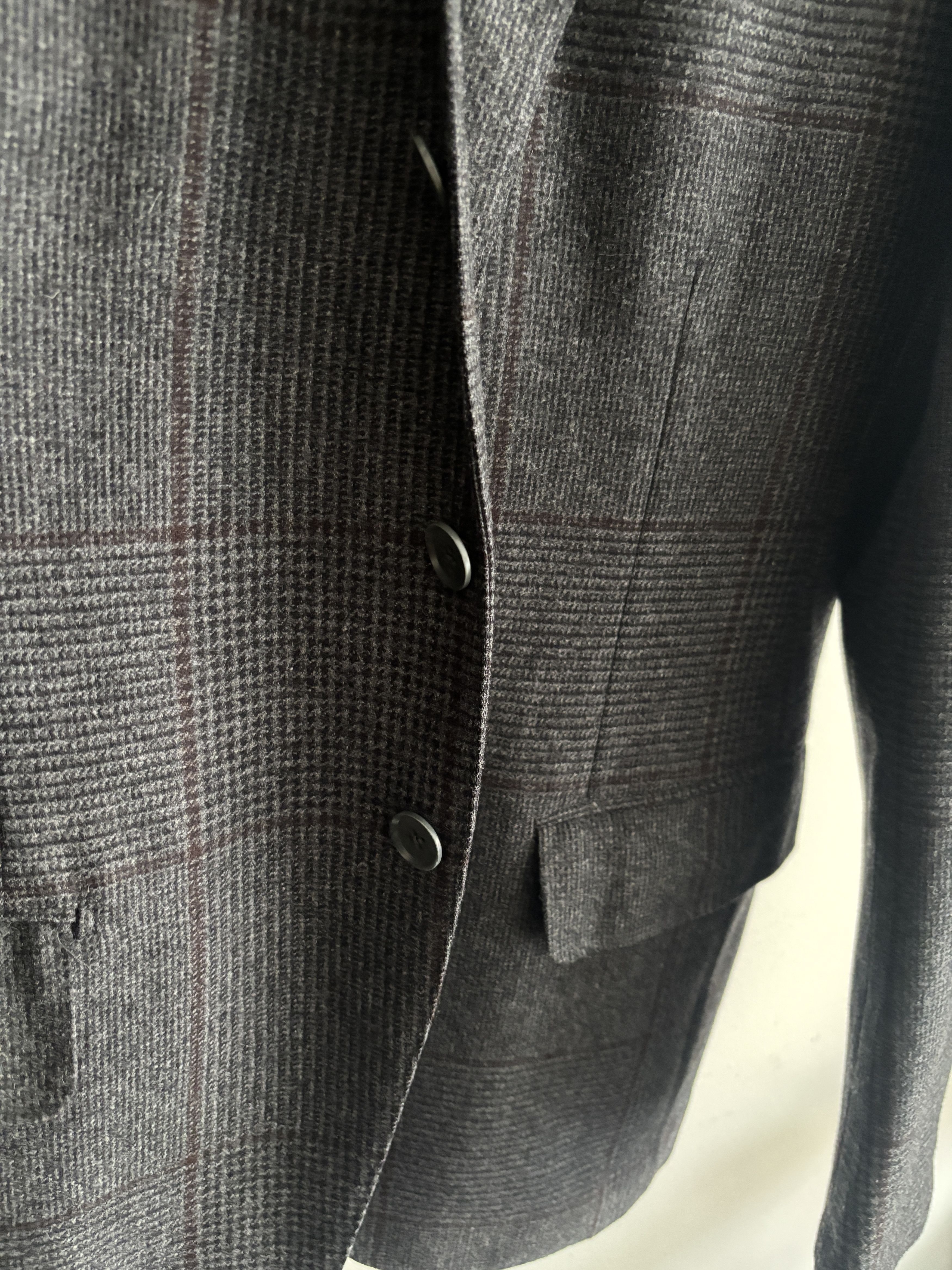 Eidos Napoli $1800 3 roll 2 Unlined Prince of Wales Check Sport Coat Size 42R - 7 Thumbnail