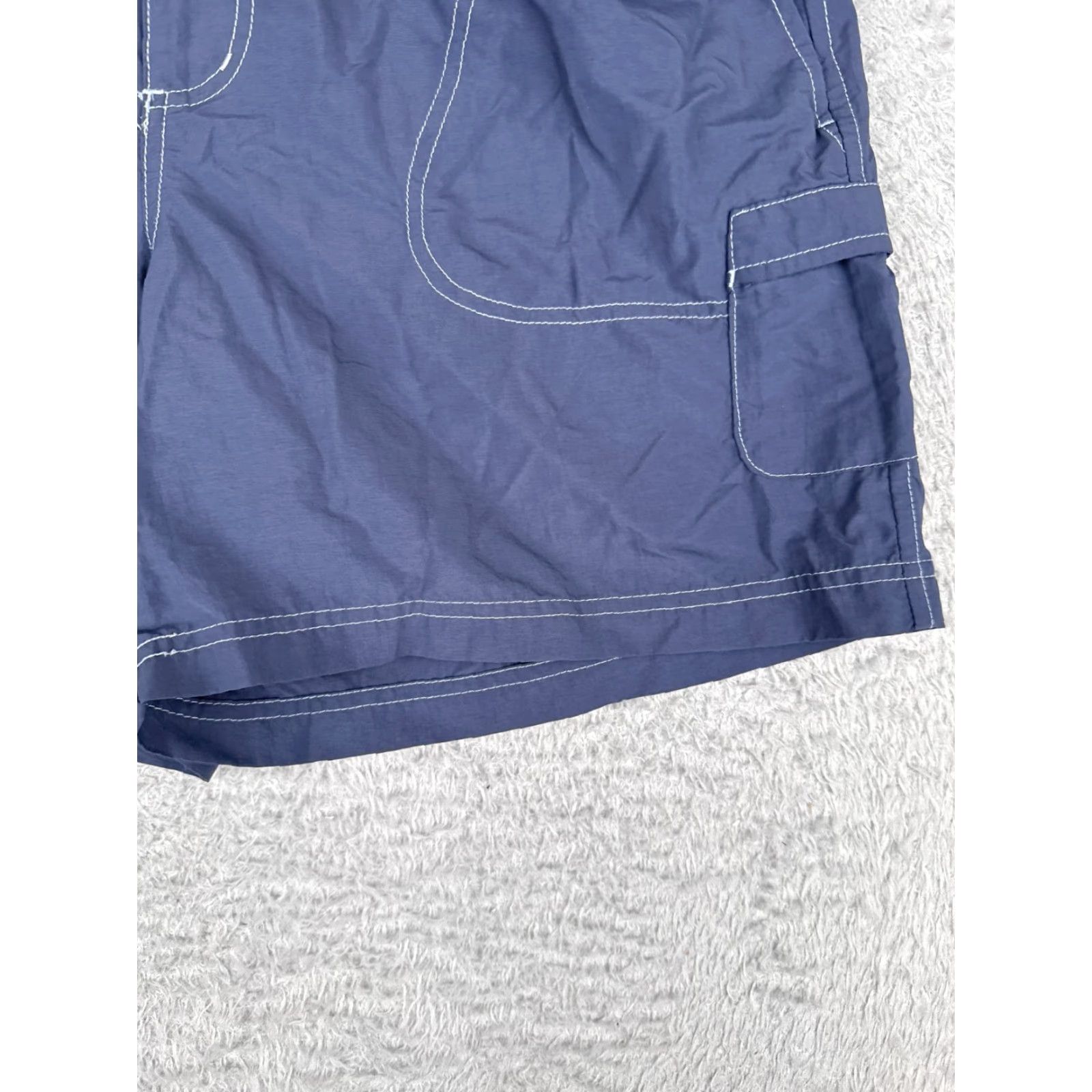 Vintage VINTAGE Columbia Women's Cargo Shorts Large Blue Sandy River Nylon Elastic Waist 34x6, Activewear Casual Travel Workout Size 36" / US 14 / IT 50 - 2 Thumbnail