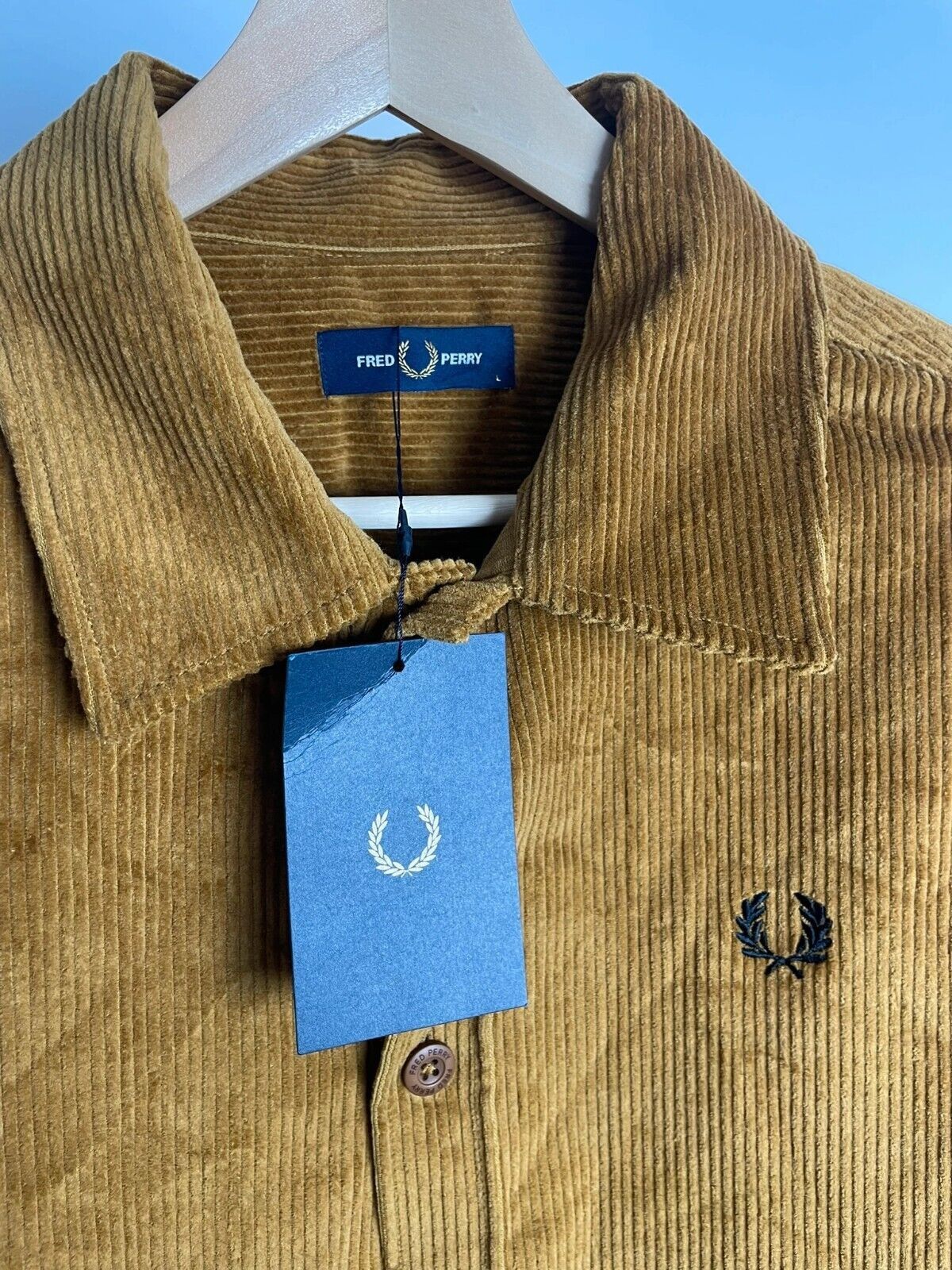 Fred Perry Fred Perry Corduroy Overshirt - Dark Caramel in size L Size US L / EU 52-54 / 3 - 9 Thumbnail