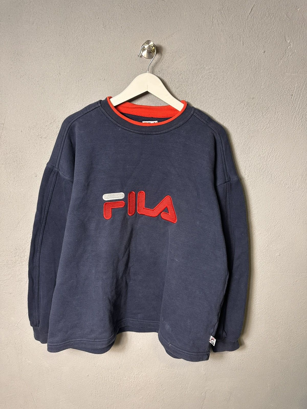 Fila × Vintage Vintage Sweatshirt Fila Big Logo Y2K Streetwear Size US XL / EU 56 / 4 - 1 Thumbnail