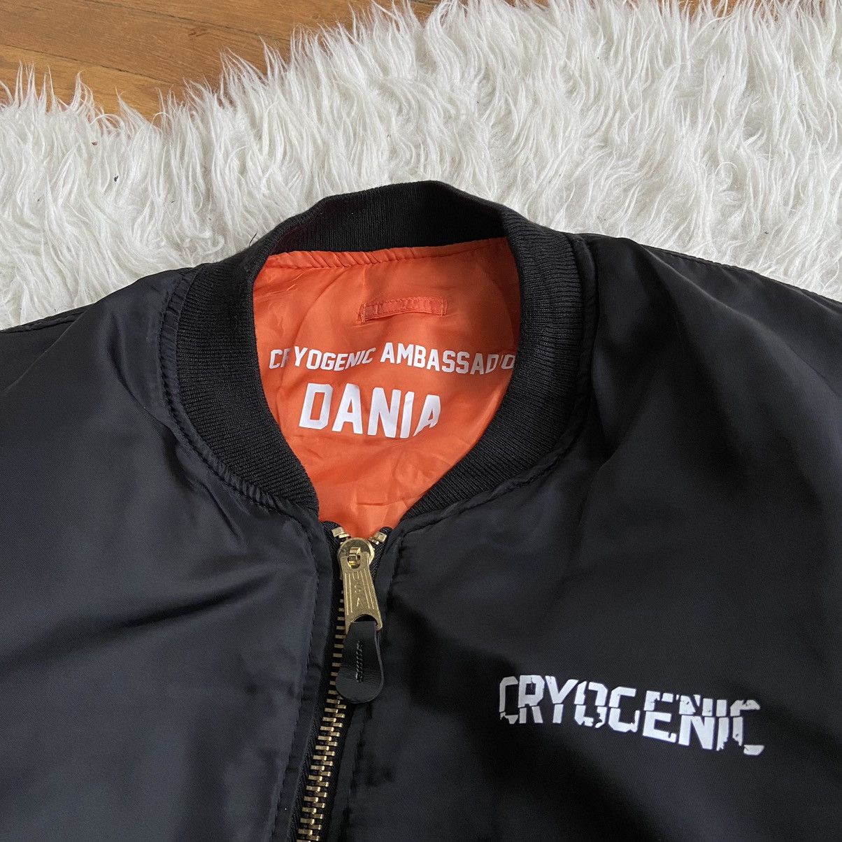 Japanese Brand × Vintage 📌 Crazy MA-1 Vintage Cryogenic Big Print Bomber Jacket Size US S / EU 44-46 / 1 - 6 Thumbnail
