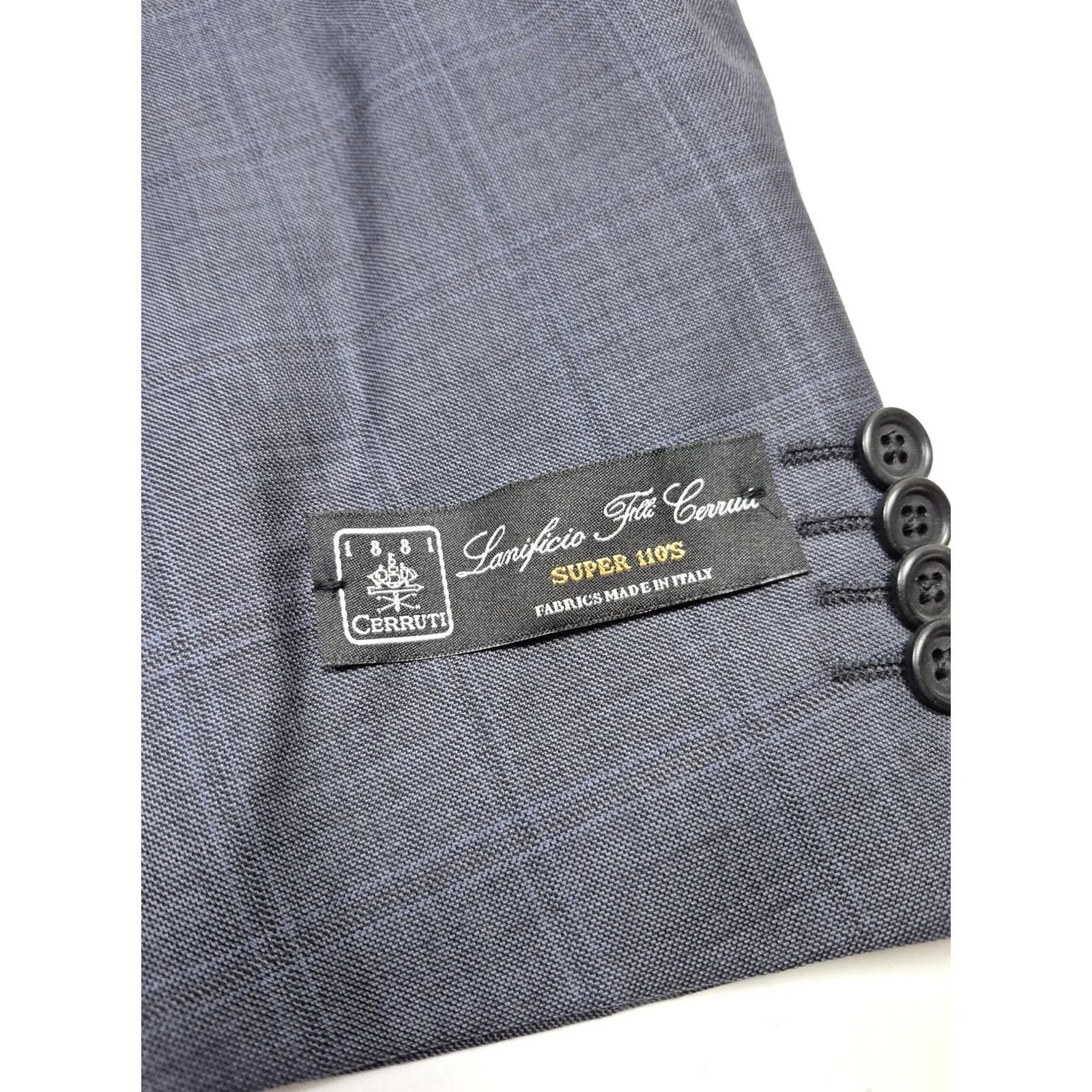 Vintage Zanieri Suit Mens 44 Long Gray Wool Super 110s Cerruti 38x37 Italy NWT FLAW Size 44R - 6 Thumbnail