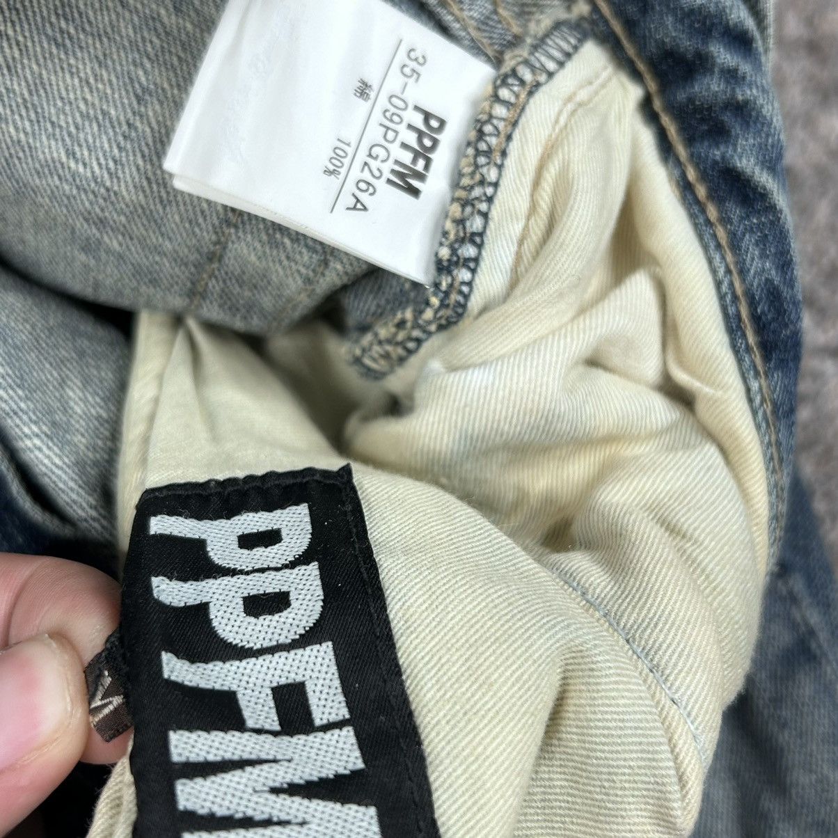 Japanese Brand × PPFM Ppfm double waist studded grunge jeans Size US 31 - 3 Thumbnail