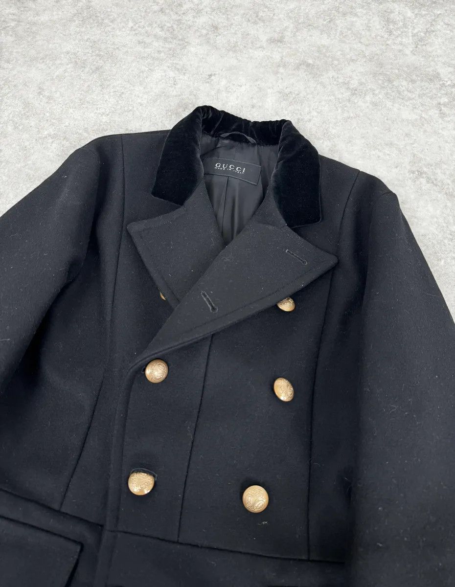 Gucci AW2013 Gucci Black Buttoned Classy Wool Officer Coat Size US M / EU 48-50 / 2 - 6 Thumbnail