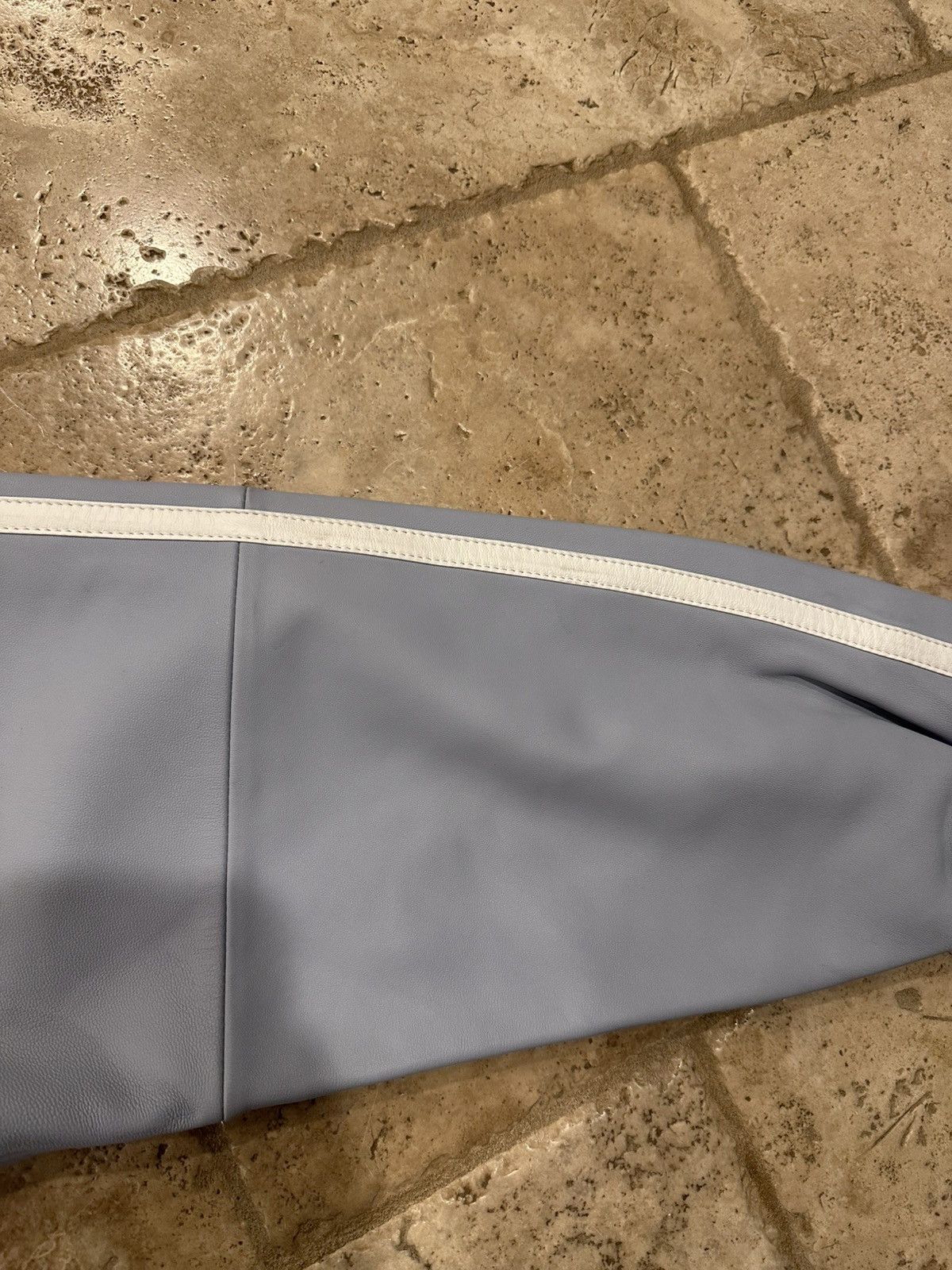 Burberry × Supreme Supreme Burberry Pastel Blue Embroidered Leather Zip Jacket Size US L / EU 52-54 / 3 - 9 Thumbnail