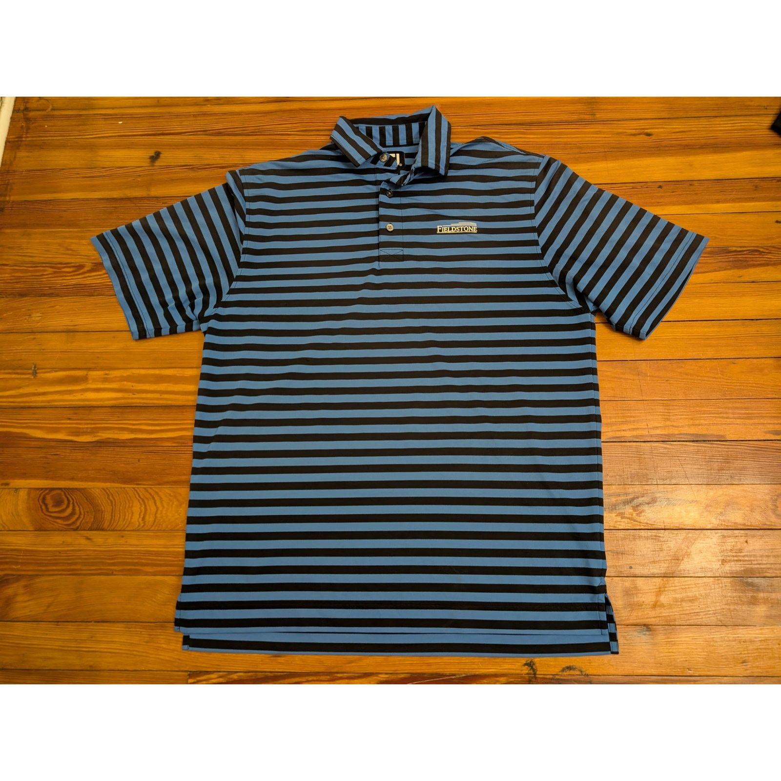 Footjoy Foot Joy Blue/Black FieldStone Mens Striped Golf Polo L Size US L / EU 52-54 / 3 - 1 Thumbnail