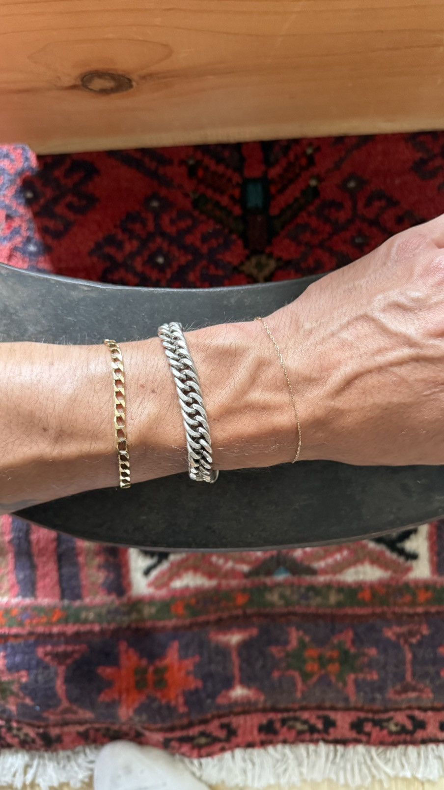 Vintage 1920s Vintage Silver Cuban Link Bracelet Size ONE SIZE - 4 Thumbnail