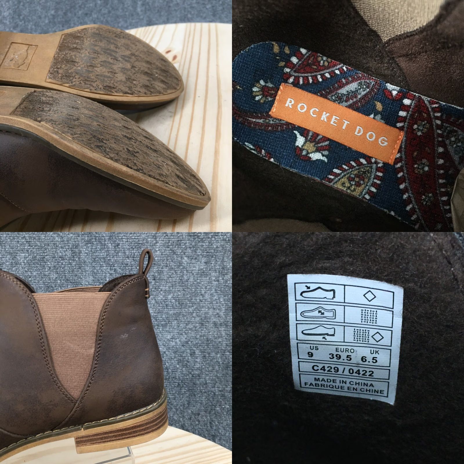 Vintage Rocket Dog Boots Women's 9 Maylon Chelsea Booties Brown Almond Toe Pull On Casual Boots Size US 9 / IT 39 - 9 Thumbnail