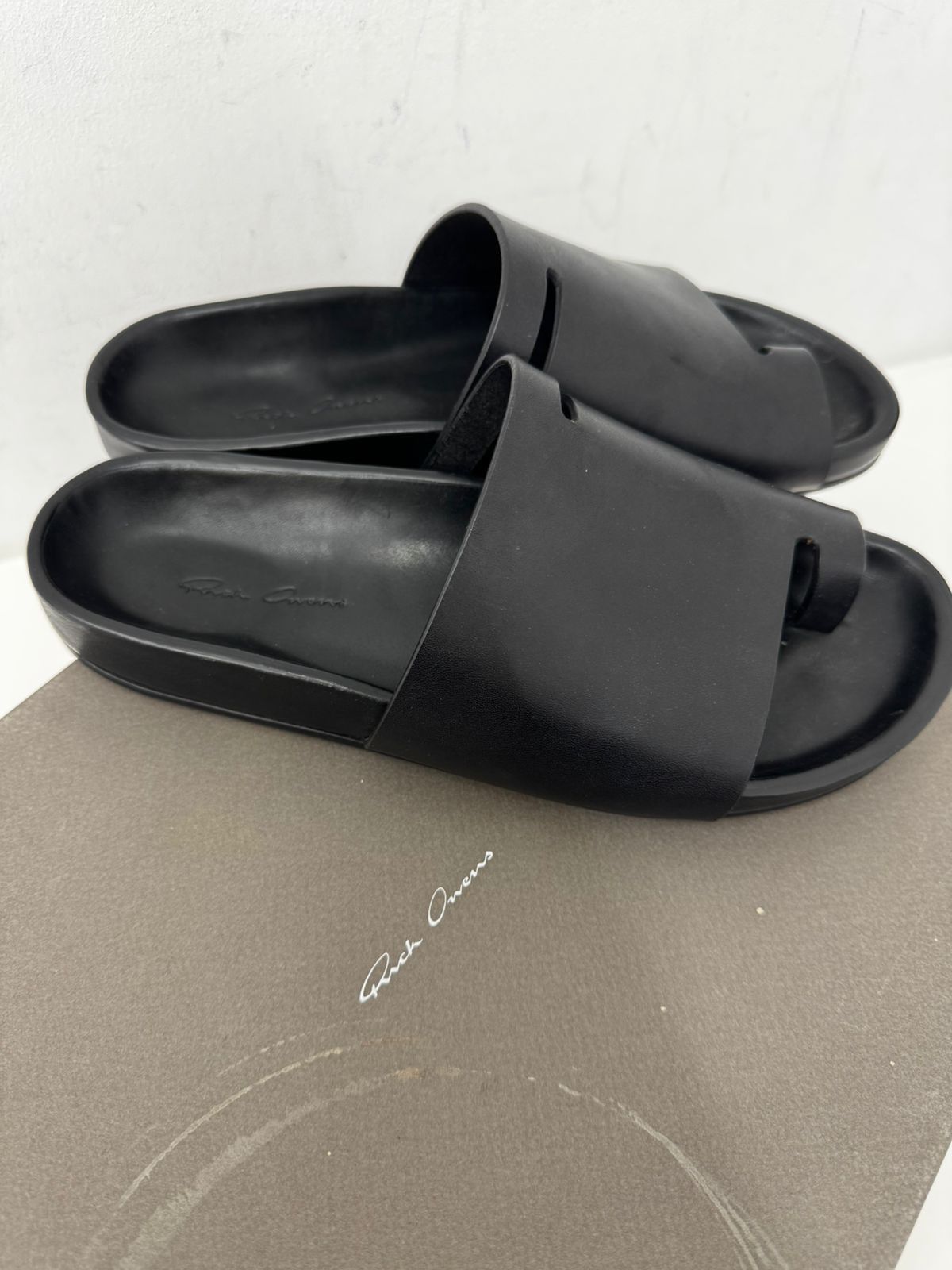 Rick Owens RICK OWENS LEATHER SLIDES Size US 8 / EU 41 - 3 Thumbnail