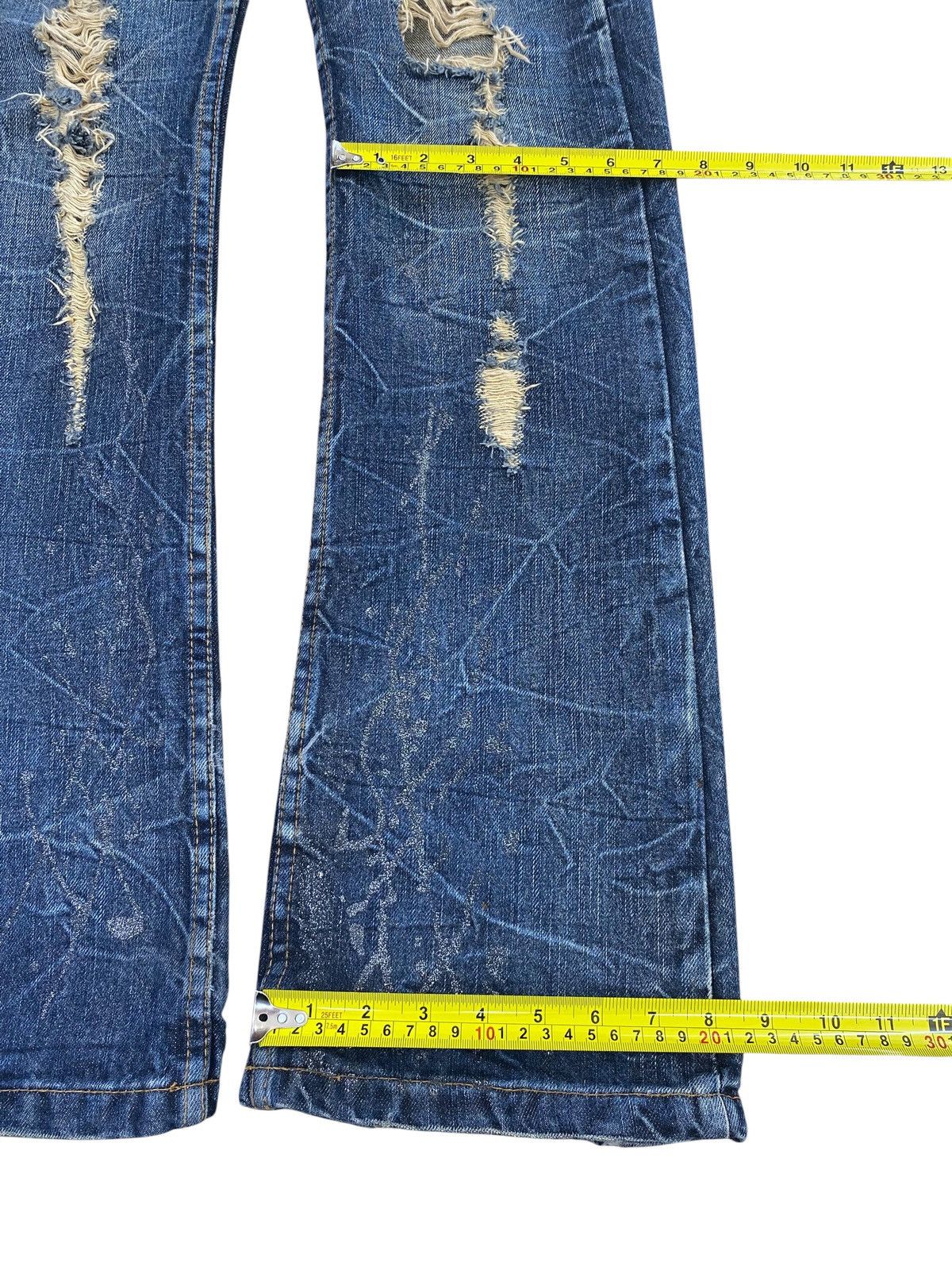 Japanese Brand Vintage Kui Brand Cracked Distressed Style Flare Jeans Size US 30 / EU 46 - 6 Thumbnail