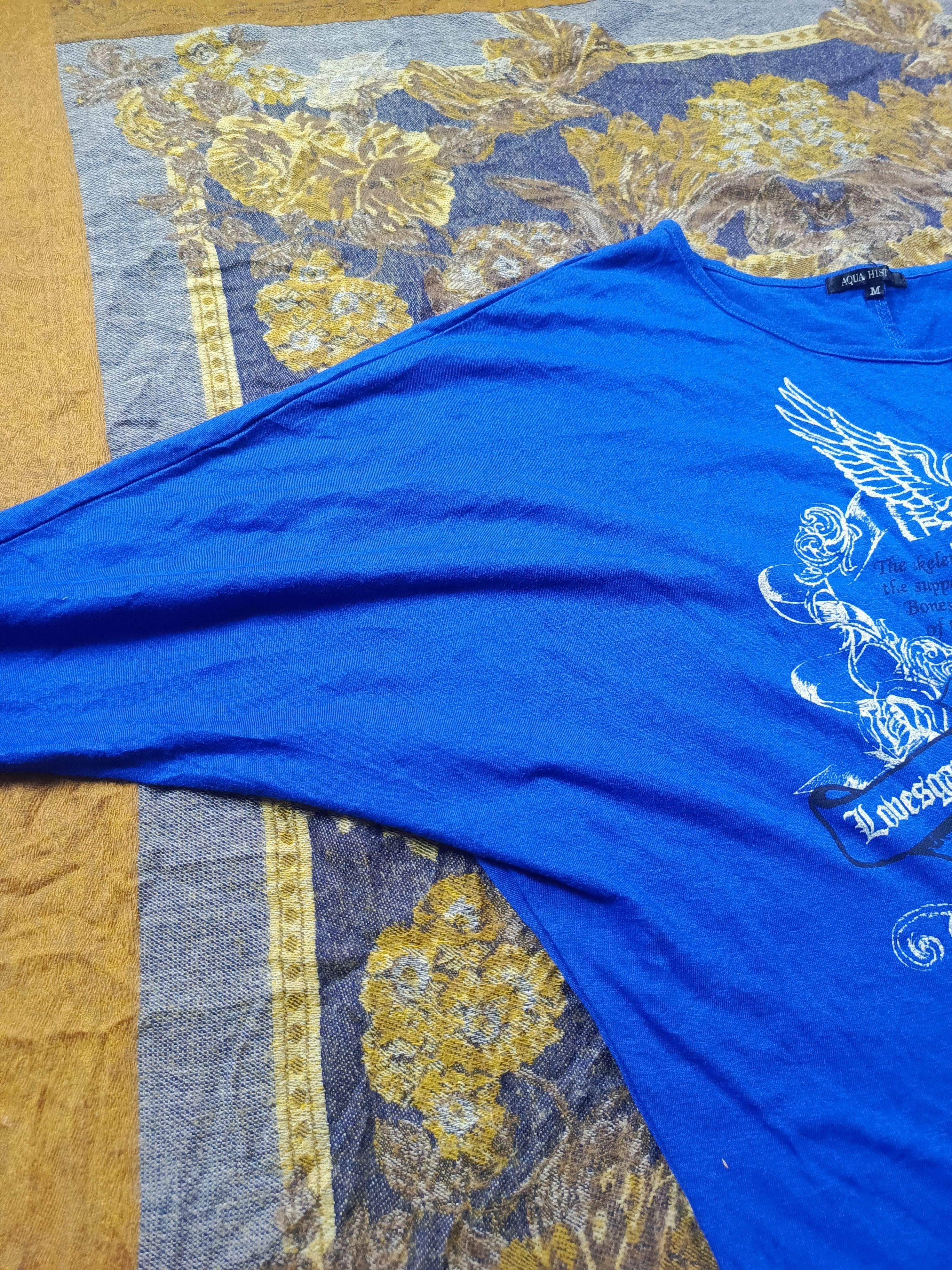 Japanese Brand Aqua History Skull & Wings Print Shirt – Edgy Street Vibes Size M / US 6-8 / IT 42-44 - 4 Thumbnail
