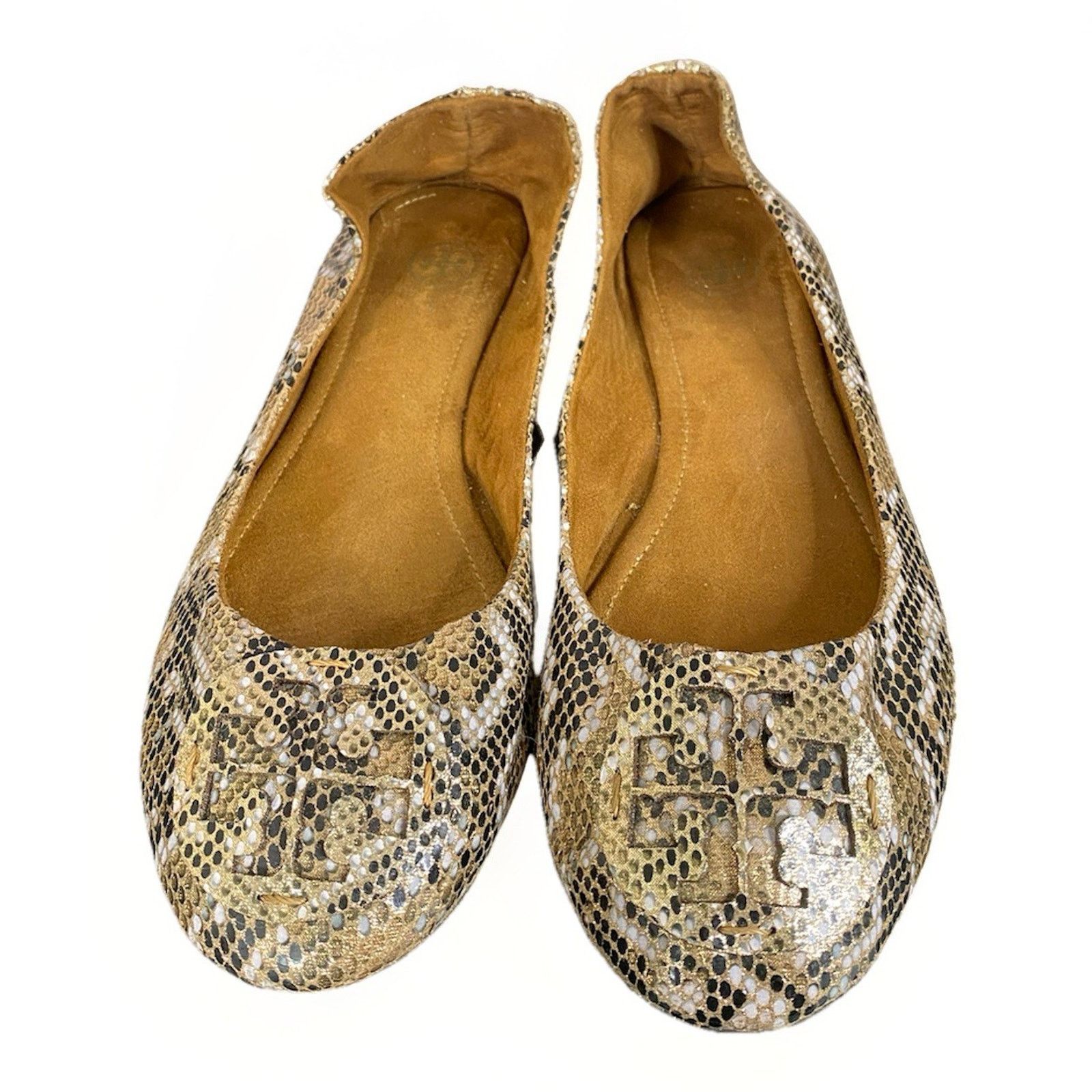 Tory Burch Tory Burch 7.5 Reva Ballet Flat Ballerina Leather Snakeskin Size US 7.5 / IT 37.5 - 1 Thumbnail