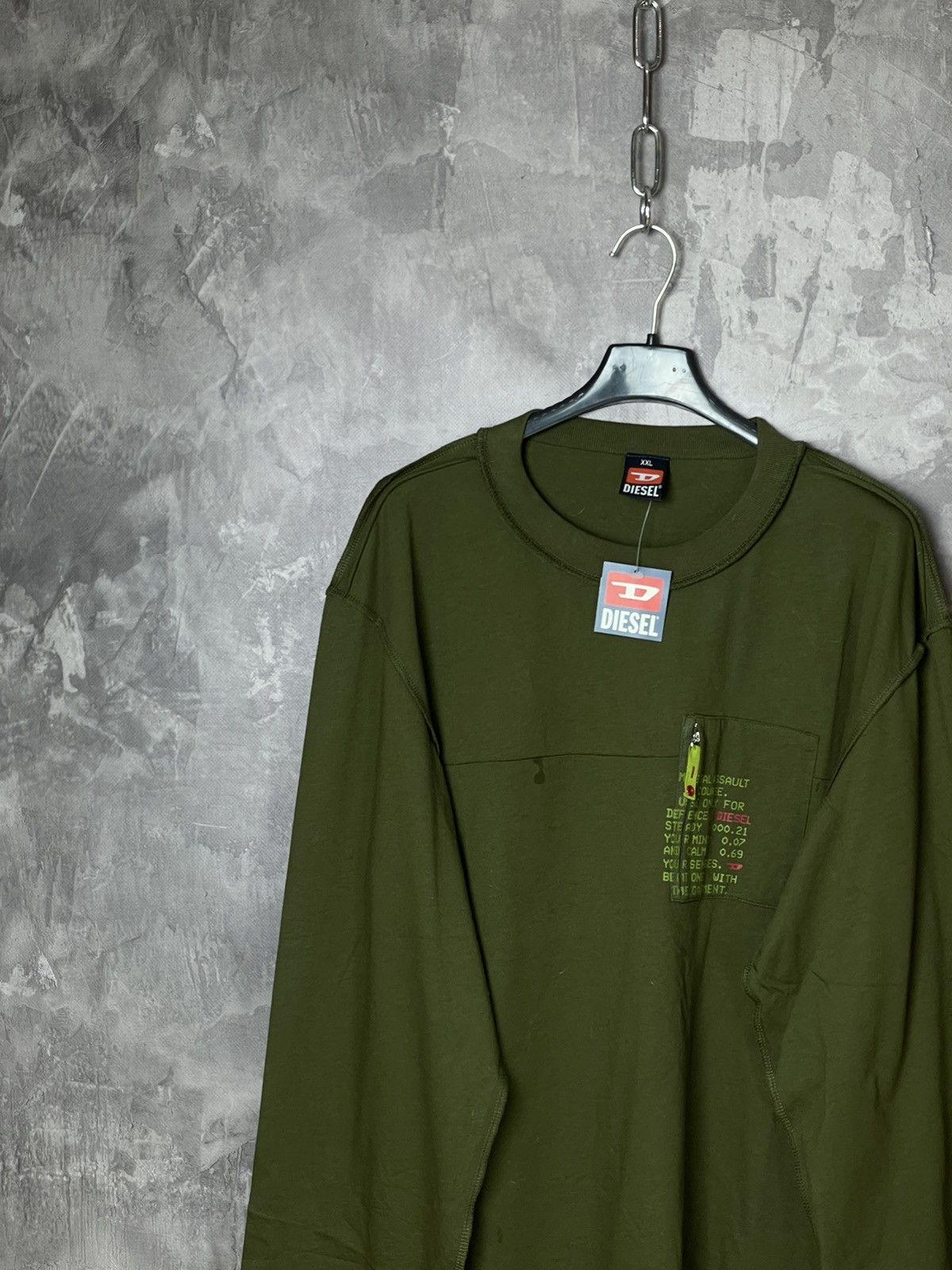 Diesel × Vintage Vintage Y2K Diesel Printed Long Sleeve T-Shirt Center Logo Size US XL / EU 56 / 4 - 3 Thumbnail