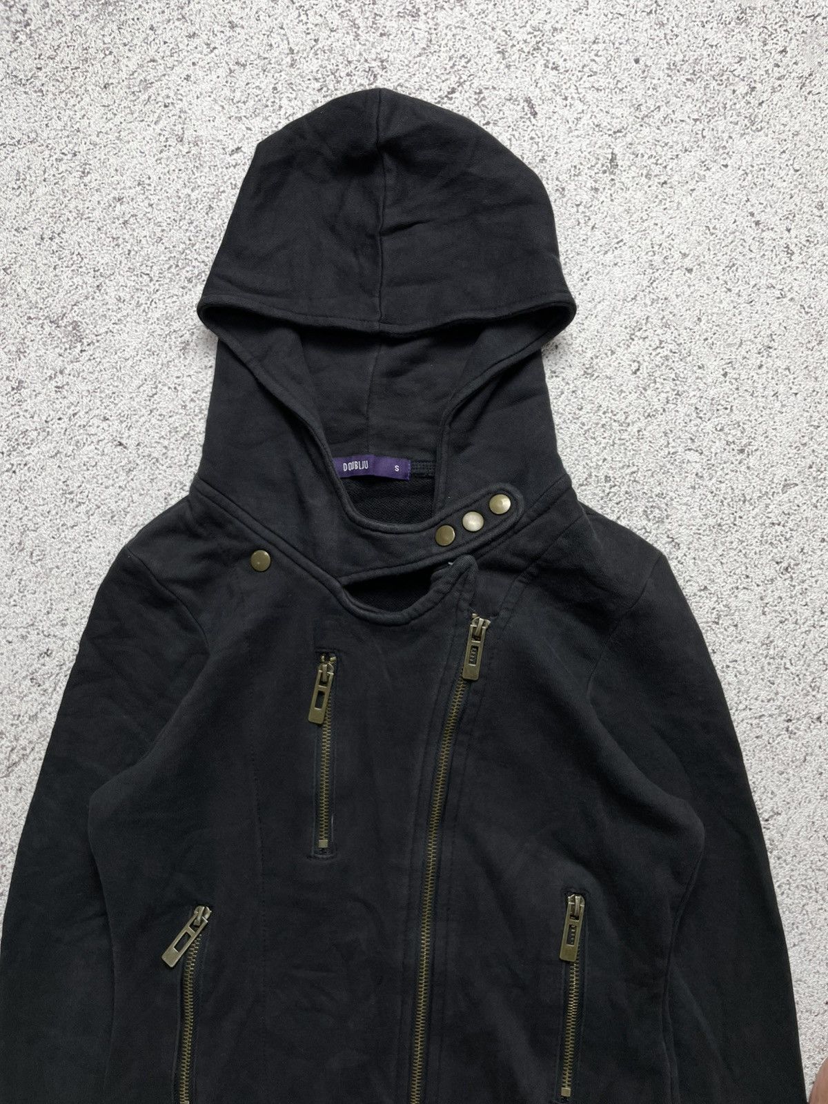 Japanese Brand 2000s Doublju - Asymmetrical Zip Hoodie Rick Owens lgb Style Size US S / EU 44-46 / 1 - 2 Thumbnail