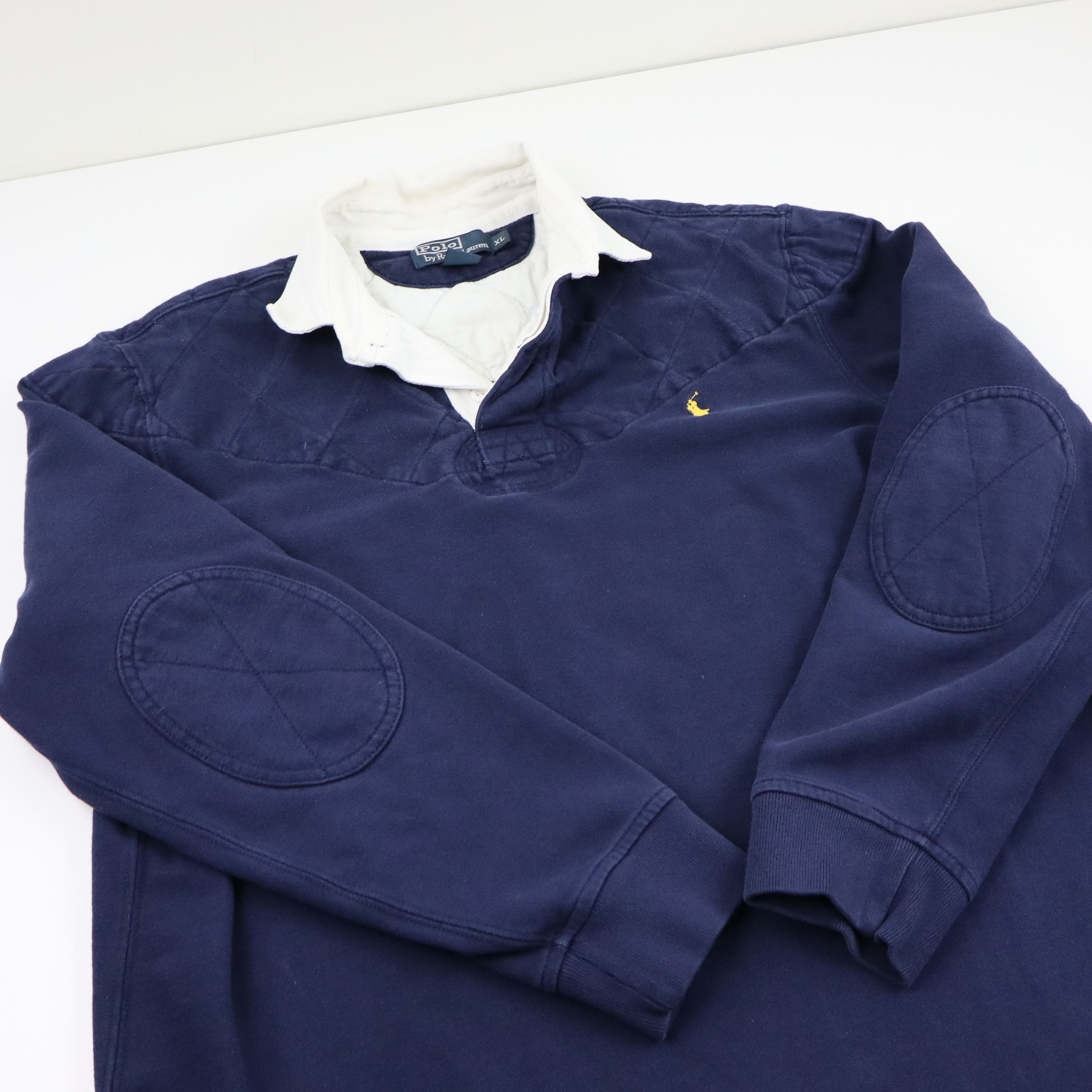 Polo Ralph Lauren × Ralph Lauren × Vintage Vintage 90s Polo Ralph Lauren Rugby Padded Shoulders Shirt Size US XL / EU 56 / 4 - 4 Thumbnail
