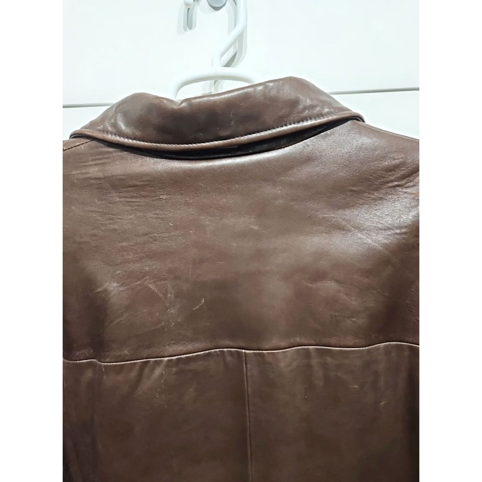 Calvin Klein VTG Calvin Klein Leather Long Jacket Coat Mens XL 4 Button Brown Leather Blazer Vintage Parka Short Shoulder 22" Mapprox Mens Size US XL / EU 56 / 4 - 7 Thumbnail