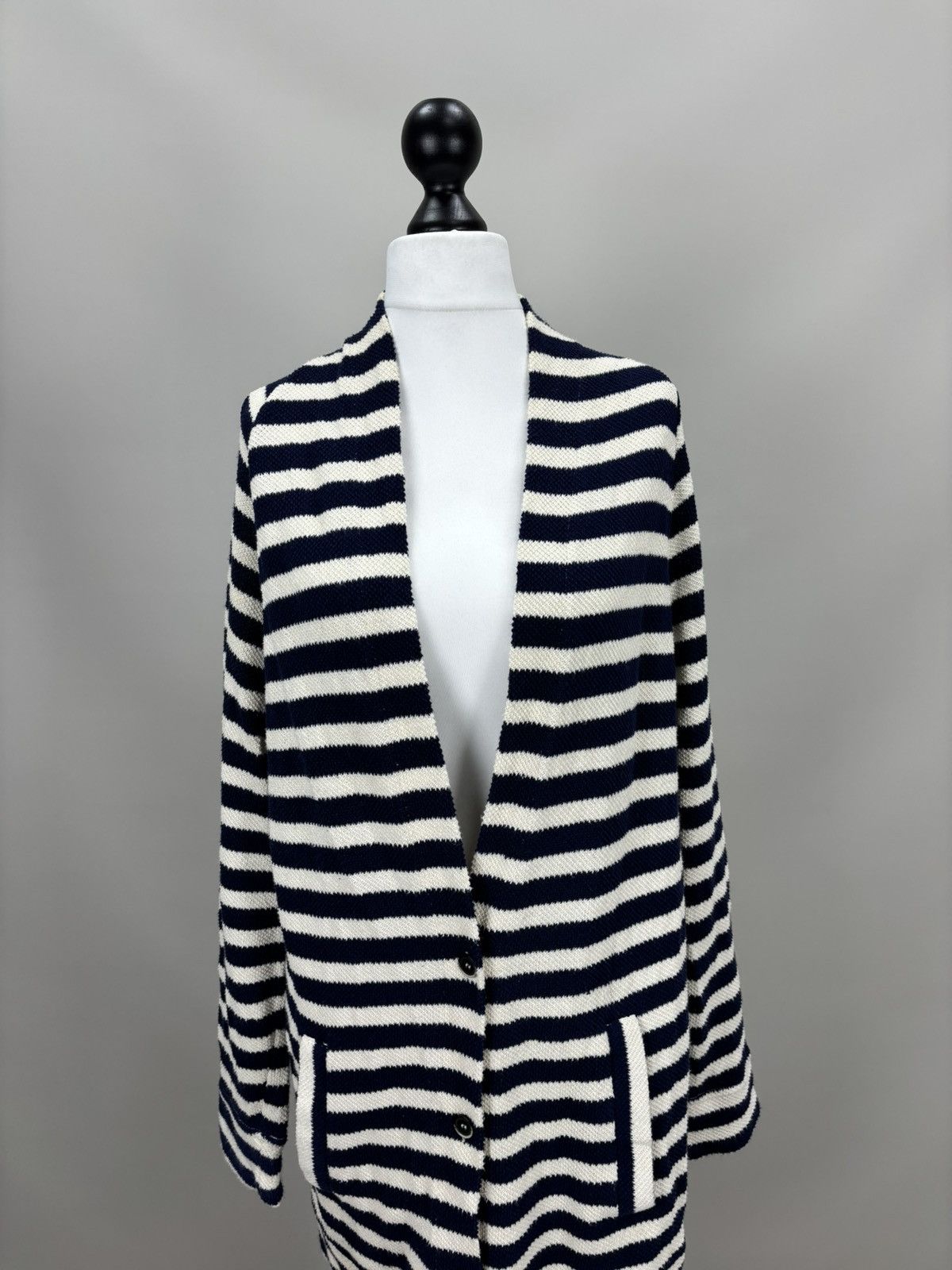 Barena Womens cardigan Barena Venezia Size L Color White/Blue Size US L / EU 52-54 / 3 - 2 Thumbnail