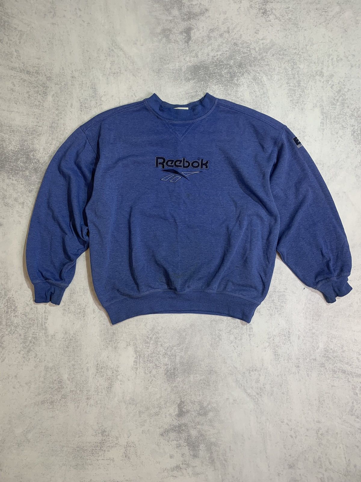 Pre-owned Reebok X Vintage Reebok Vintage Distressed Crewneck Sweatshirt In Blue