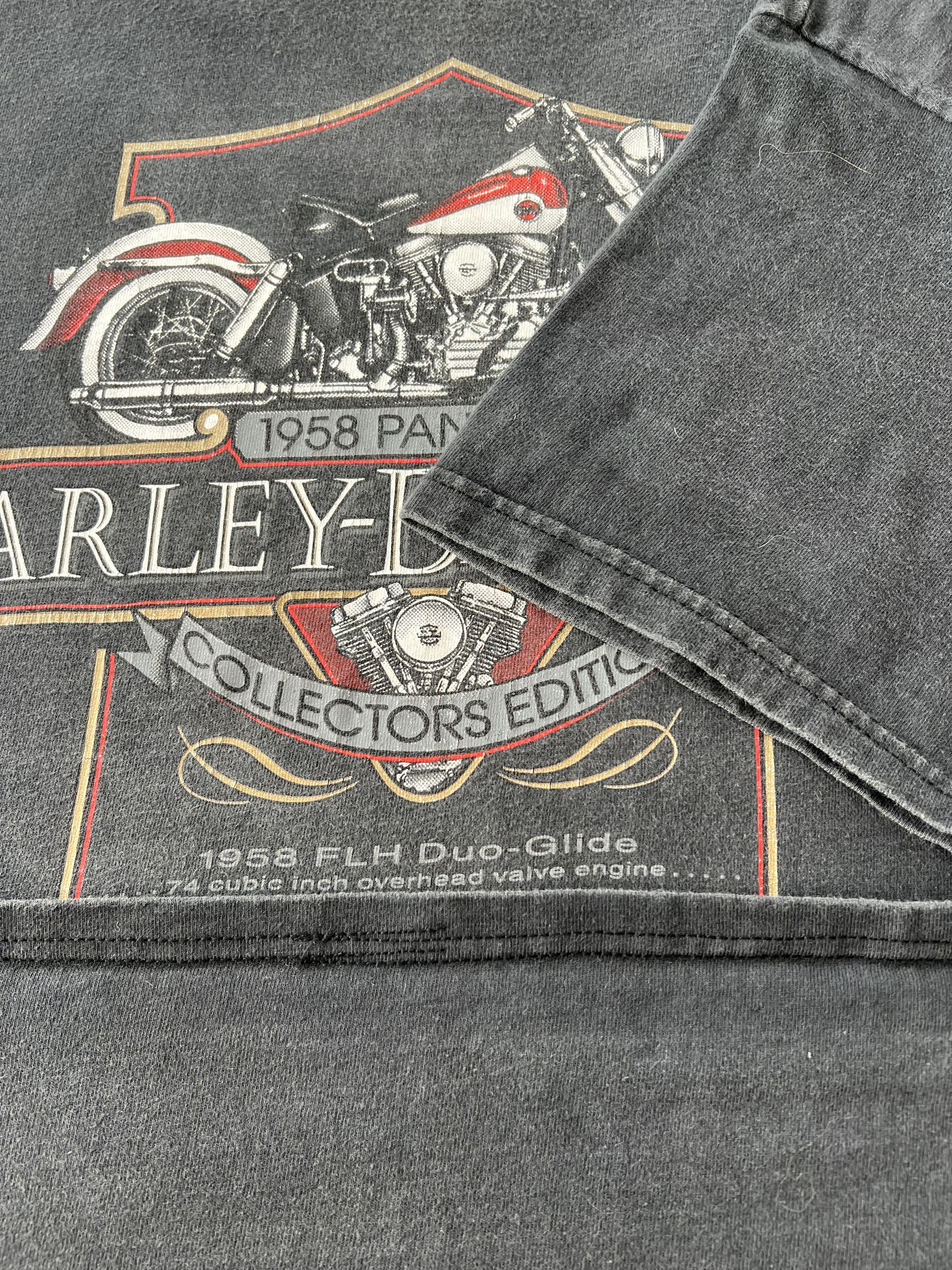 Harley Davidson Vintage 90s Harley Davidson 1958 Panhead Florida Black Tee Size US XL / EU 56 / 4 - 8 Thumbnail