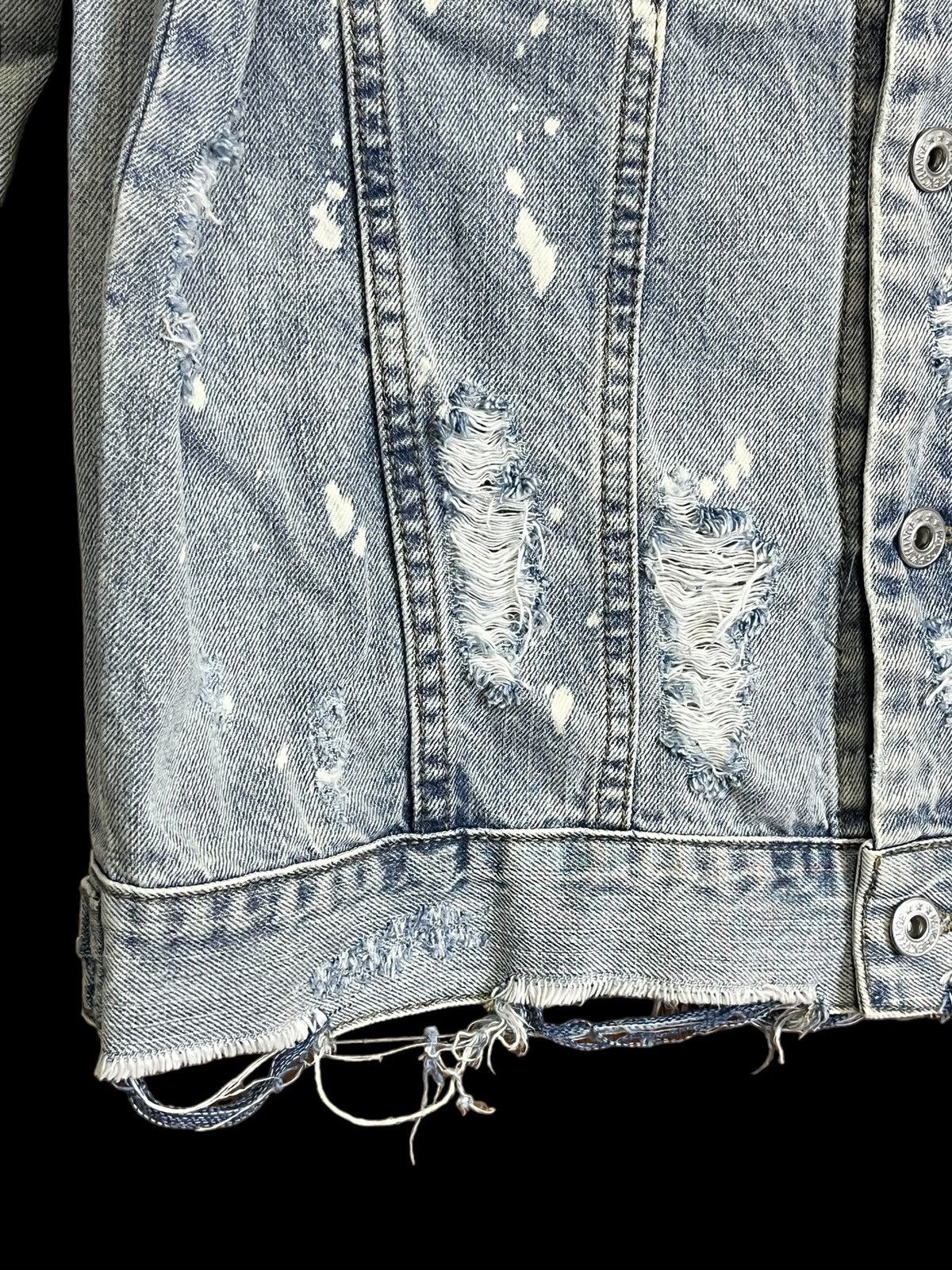 Japanese Brand SICK Y2K VENCE EXCHANGE SUPER DISTRESSED PUNK DENIM JACKET Size US M / EU 48-50 / 2 - 6 Thumbnail