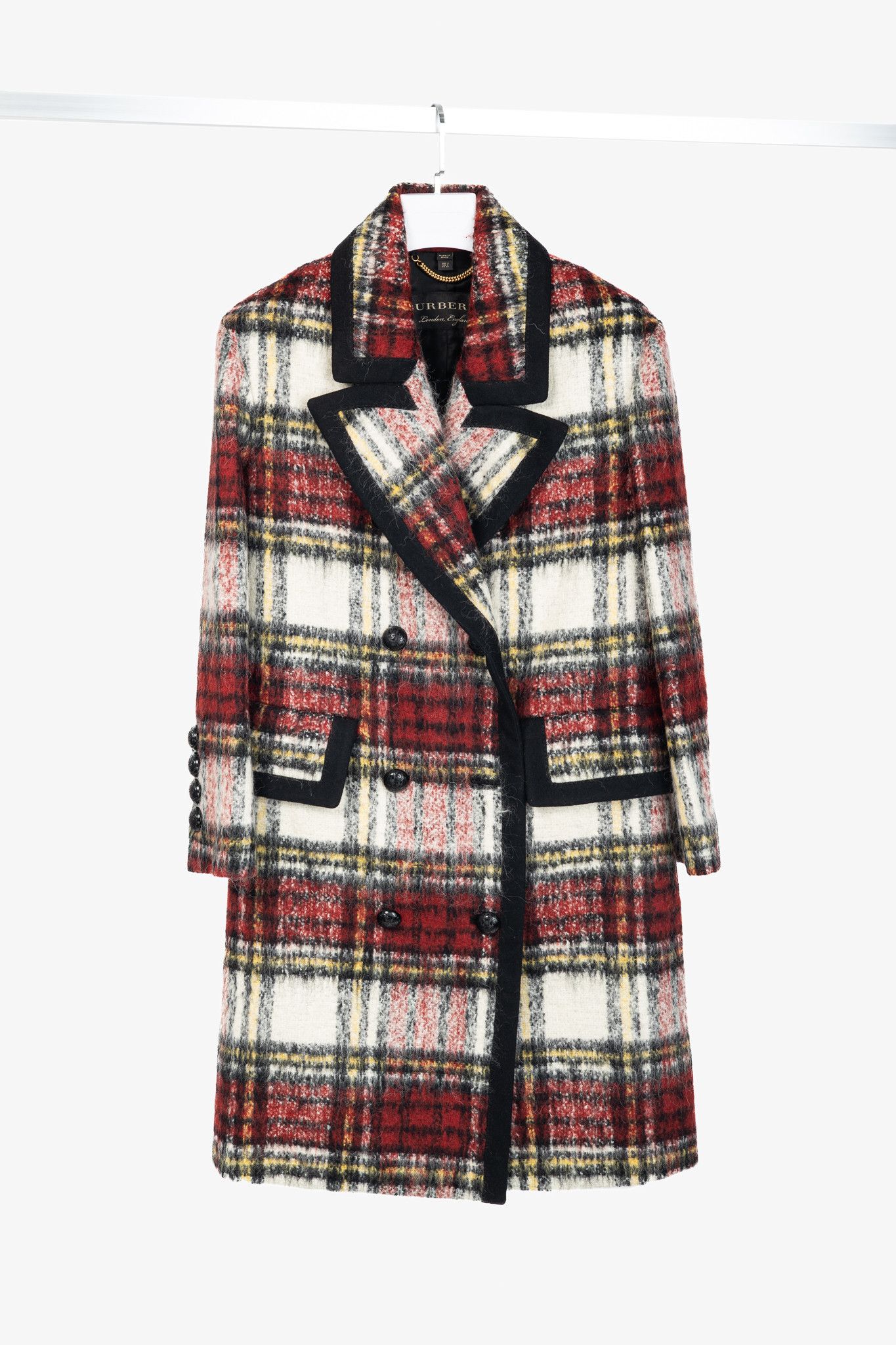 Burberry Burberry AW/16 Runway Red Tartan Wool-Blend Coat Size XS / US 0-2 / IT 36-38 - 1 Thumbnail