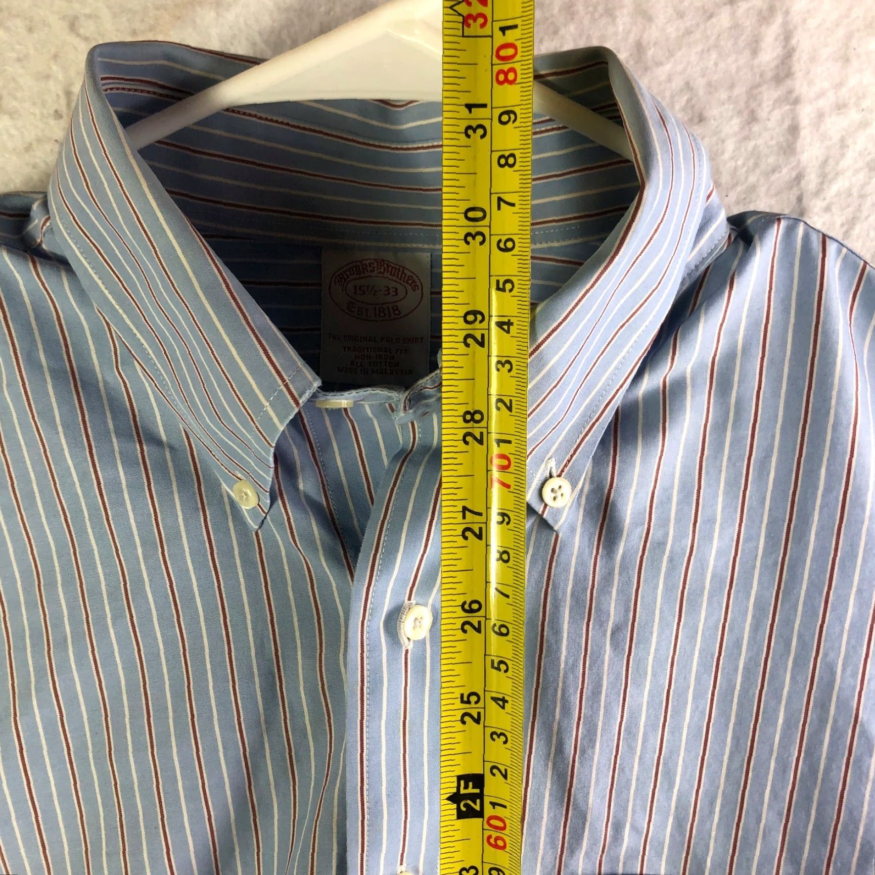 Brooks Brothers Brooks Brothers Mens Button-Up Shirt 15.5 33 Blue Striped Long Sleeve Button-Up Shirt Size US L / EU 52-54 / 3 - 6 Thumbnail