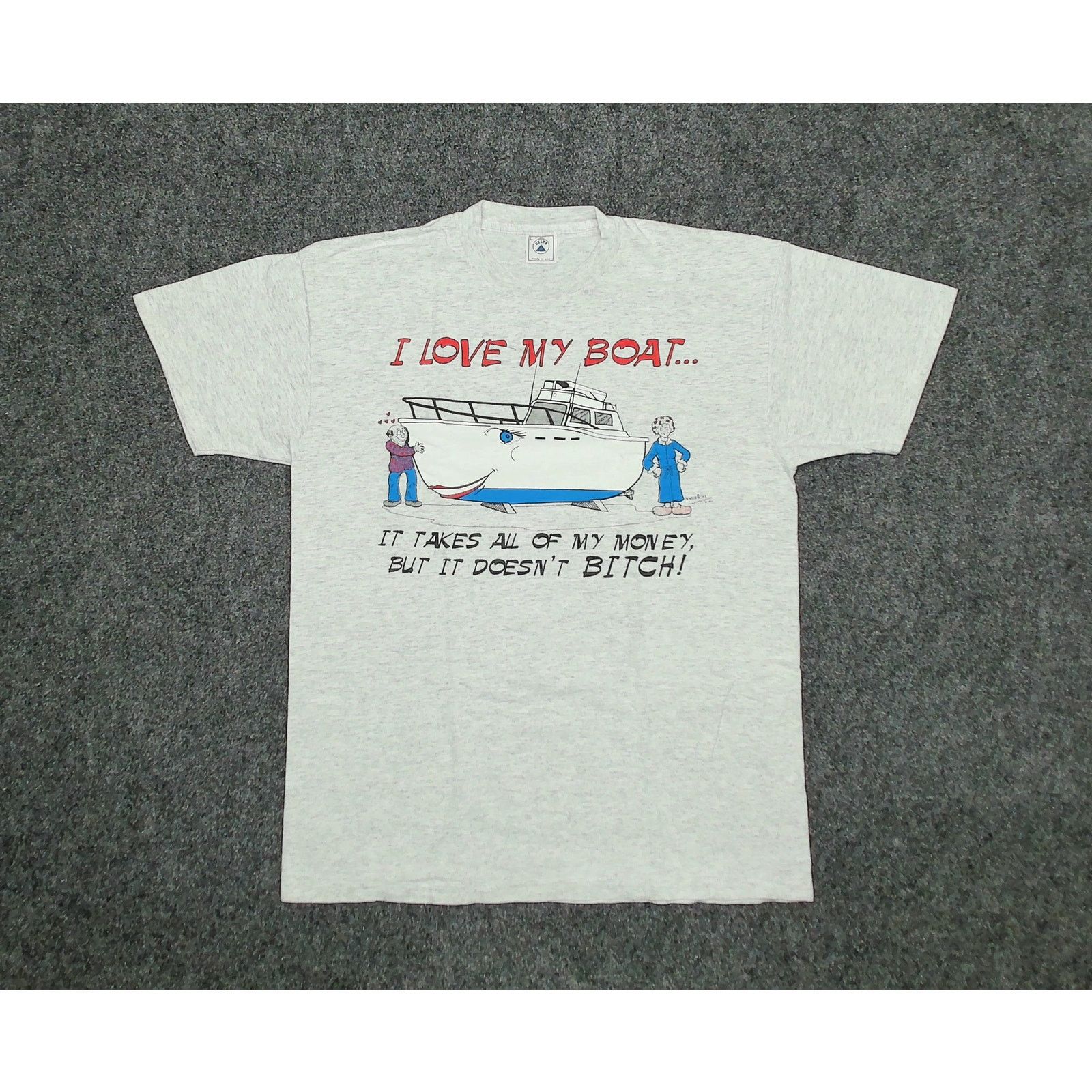 Delta VTG 1993 I Love My Boat Single Stitch Humor Tee USA Large Size US L / EU 52-54 / 3 - 3 Thumbnail